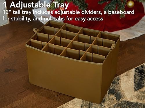 Miniatura 7 de Covermates Keepsakes  Caja de almacenamiento ajustable de 72 piezas  Capacidad para adornos de 4 pulgadas  Resistente  Asas  apilables