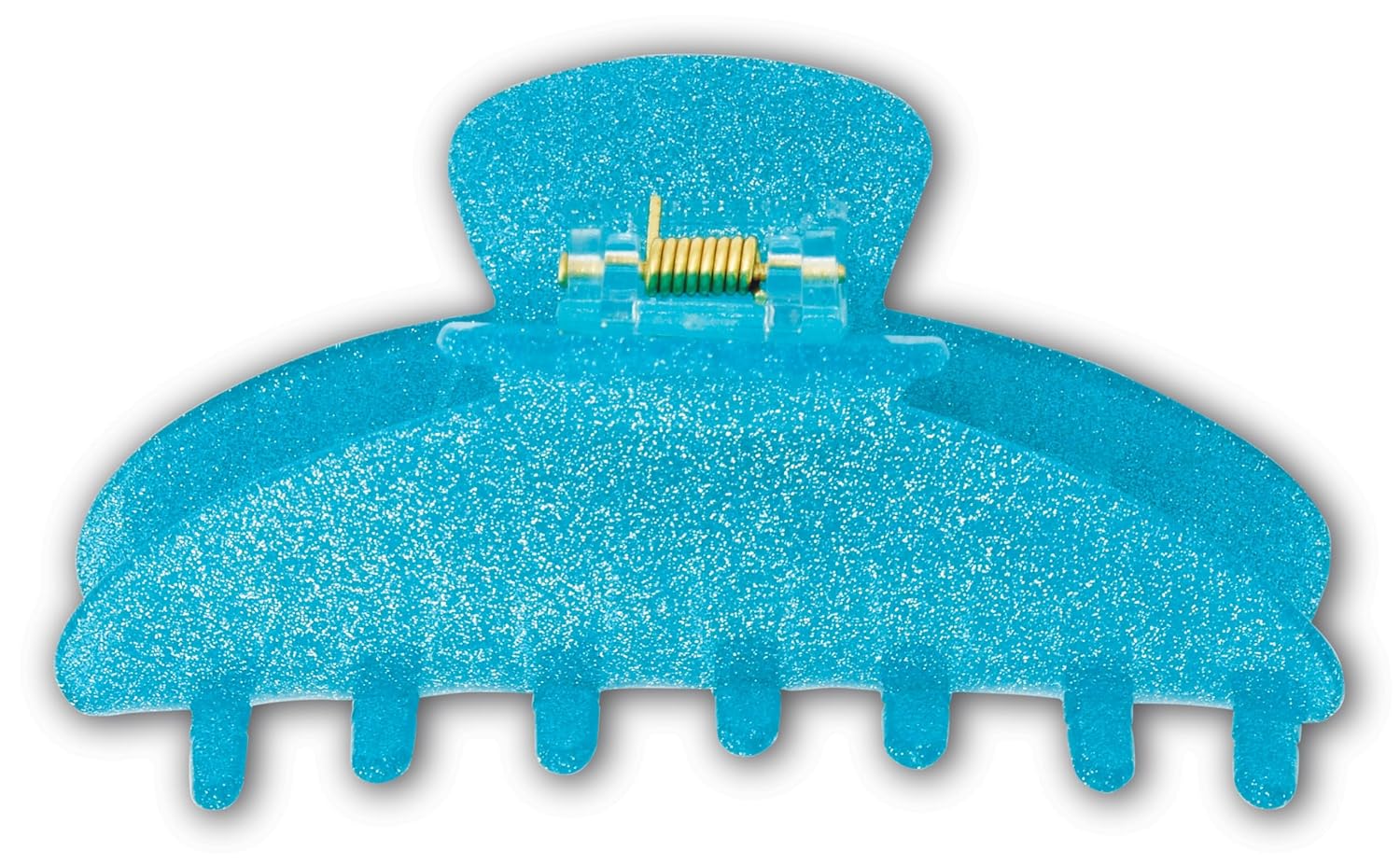 iscream Set of 5 Pretty Glittery 4.5" Claw Hair Clips in a Reusable Clear Zipper Case