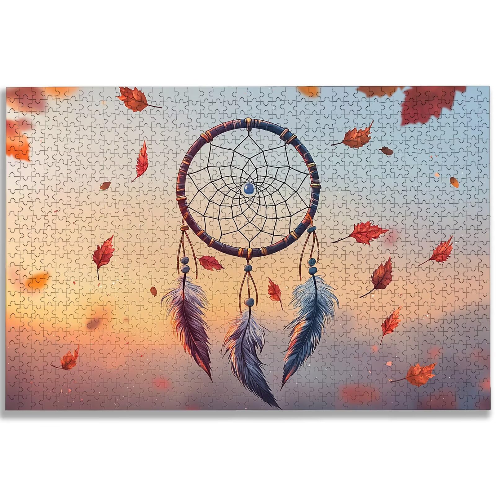 Puzzle 1000 elementów, 1000 elementów, dla dorosłych, drewniane puzzle dla dorosłych, z ekskluzywnym pudełkiem do pakowania, klasyczne puzzle, łapacz snów dla całej rodziny, duże puzzle na prezenty