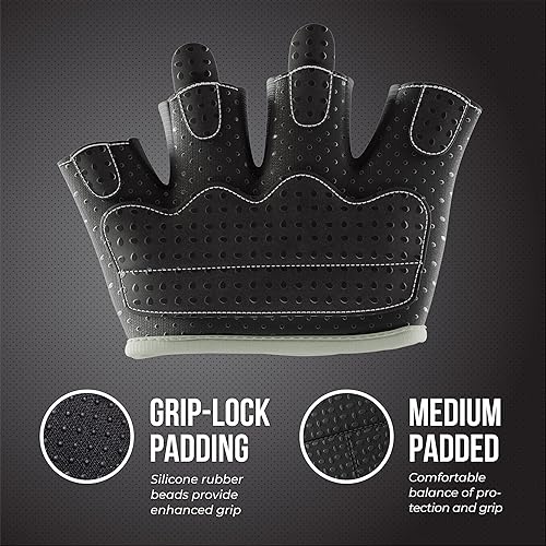 Miniatura 3 de Contraband Pink Label 5537 Guantes de levantamiento de peso para mujer MICRO con acolchado de silicona Grip-Lock (par) - Guantes medio dedos