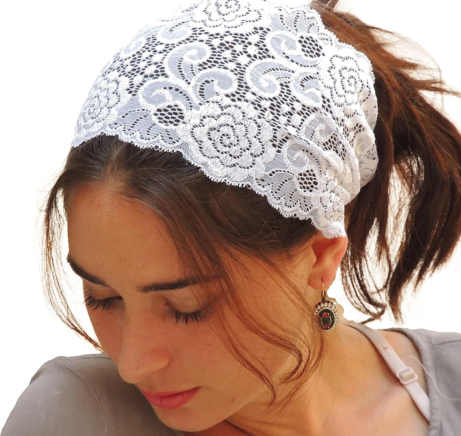 Lace Pre-tied Headband One Size