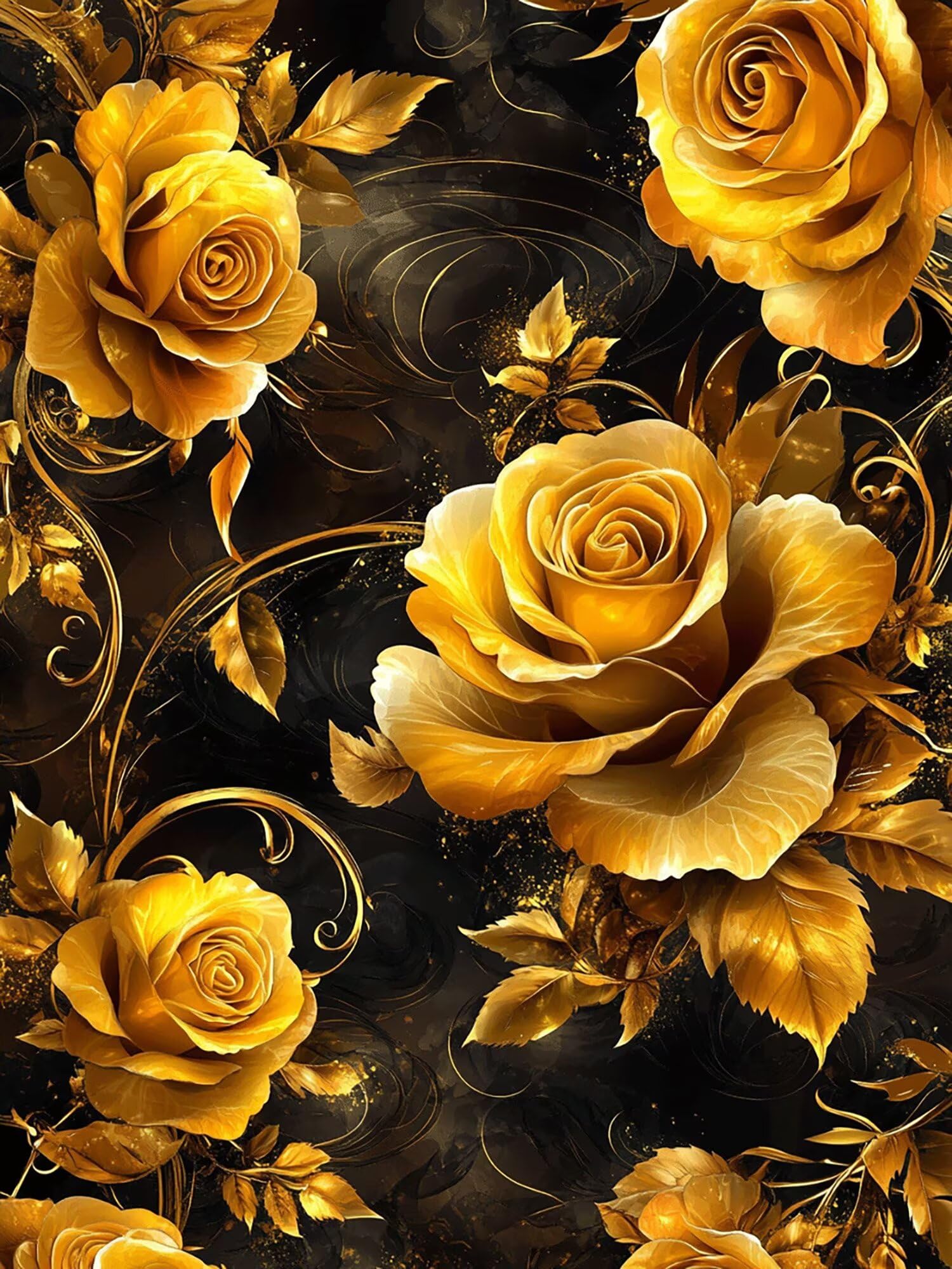 Model738 Rose Diamond Painting, kwiaty, prostokątne kamienie, 60 x 90 cm, pełne wiertło 5D, zestaw do majsterkowania, zestaw do majsterkowania, dla dorosłych, kreatywny zestaw do dekoracji pokoju, na