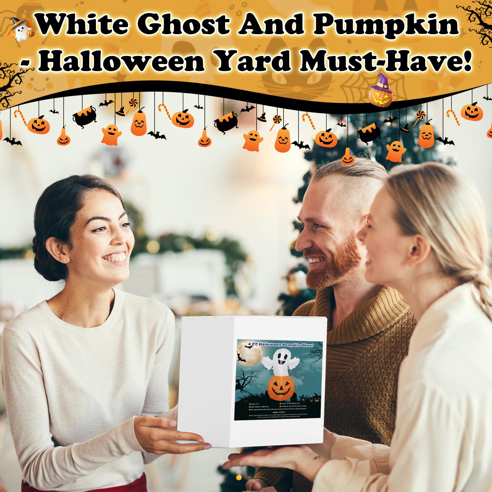 Zucca Gonfiabile per Halloween 20 Pezzi - Decorazione con Luci LED