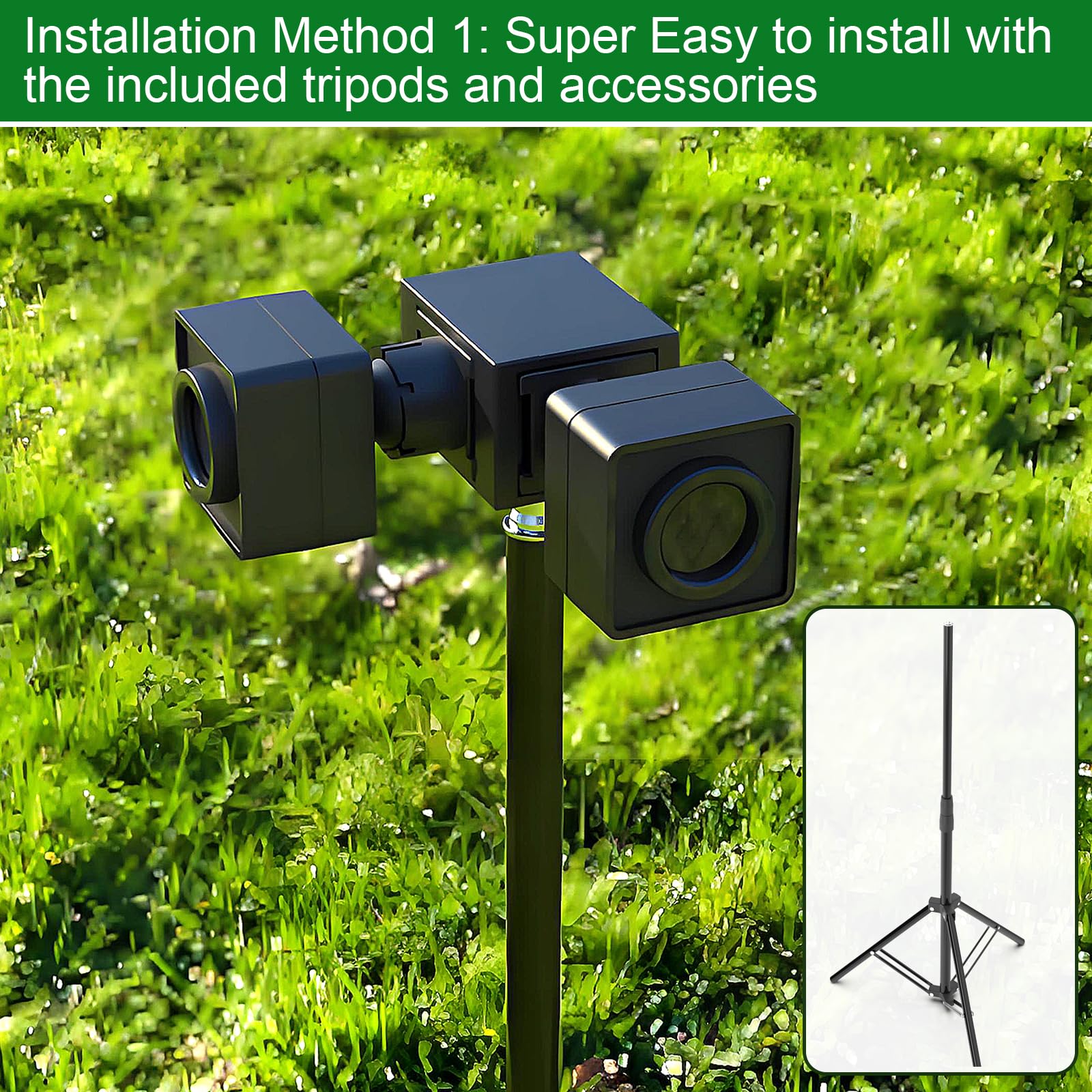 Sistema di allarme perimetrale esterno portatile - 2 ricevitori+4 sensori | Sensore di movimento wireless impermeabile da 1/4 miglio e rilevatore di sicurezza personale per camper Aler