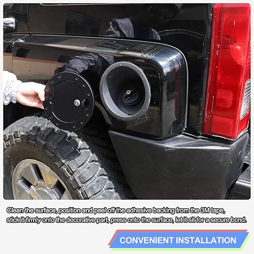 Miniatura 6 de Tapa de tanque de gasolina con bloqueo de puerta para Hummer H3 2005-2009, tapa de gasolina para puerta de llenado de combustible, cubierta de