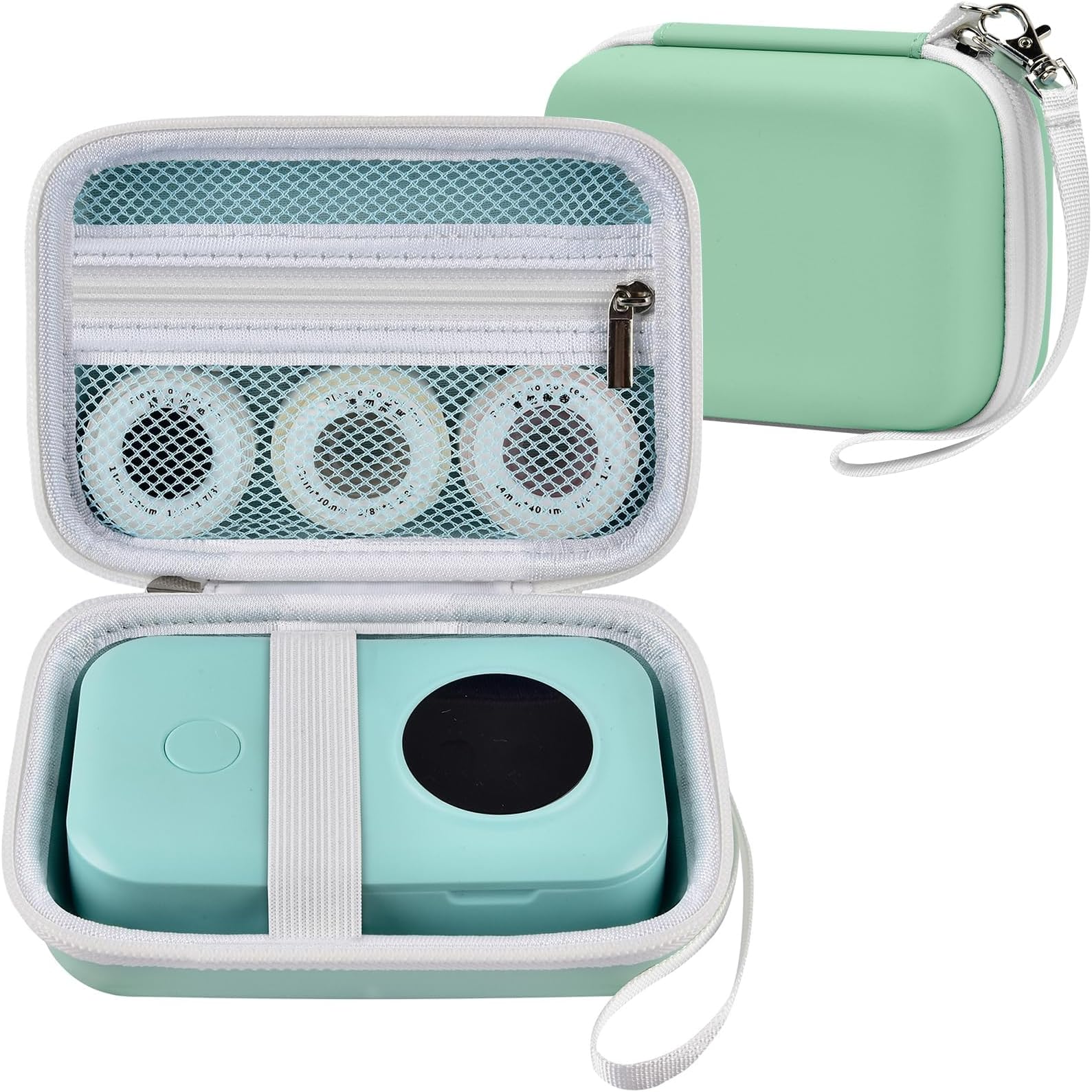 PAIYULE Hard Carrying Case for Phomemo D30 D35 Label Maker, Label Printer Case for Nelko P21, for NIIMBOT D110 D11, for Marklife P11 P12, for SUPVAN E10, Protective EVA Storage Bag with Mesh Pocket