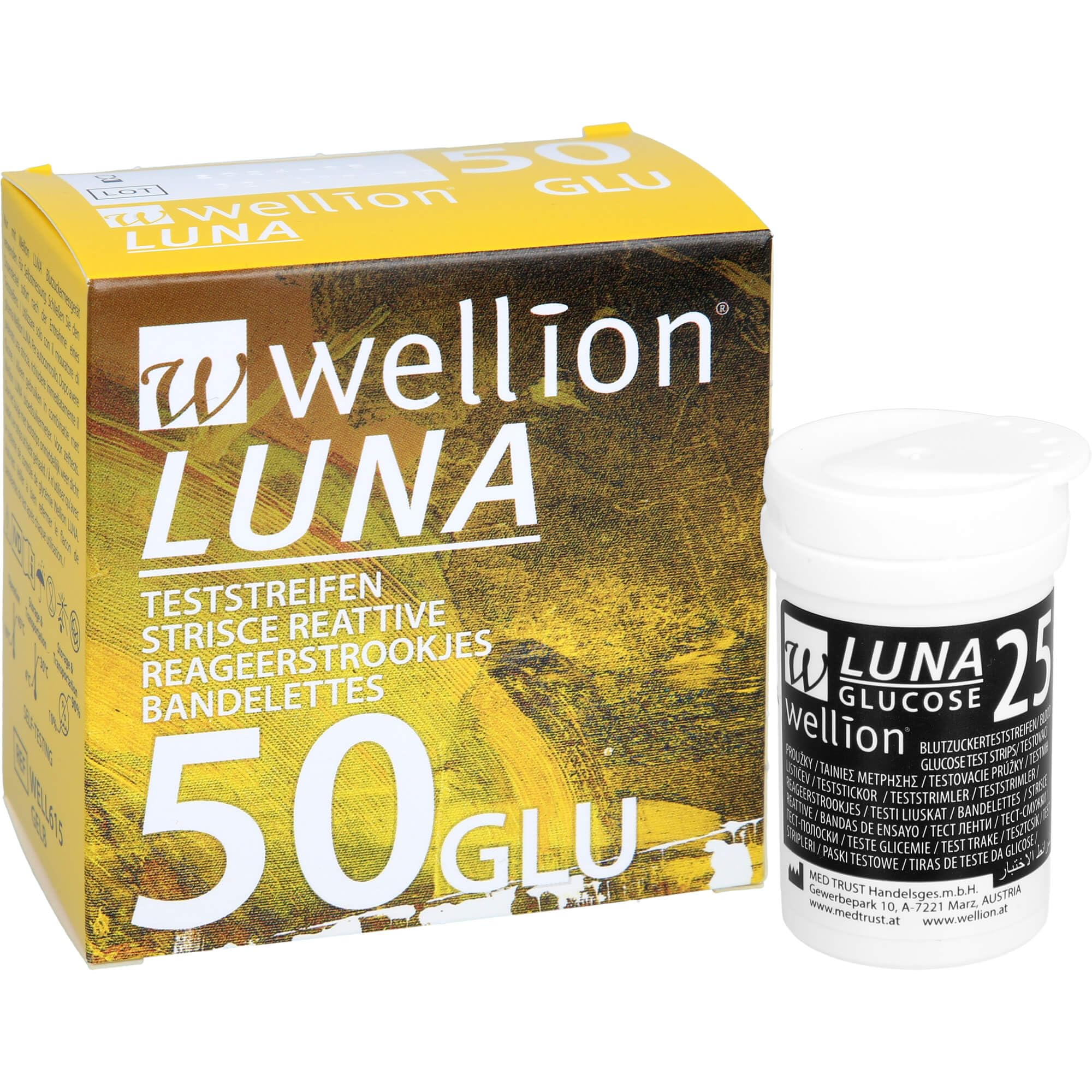 Med Trust Dispositivo Medicale Wellion Luna Glicemia, Strisce, Multicolore, 50 Unità