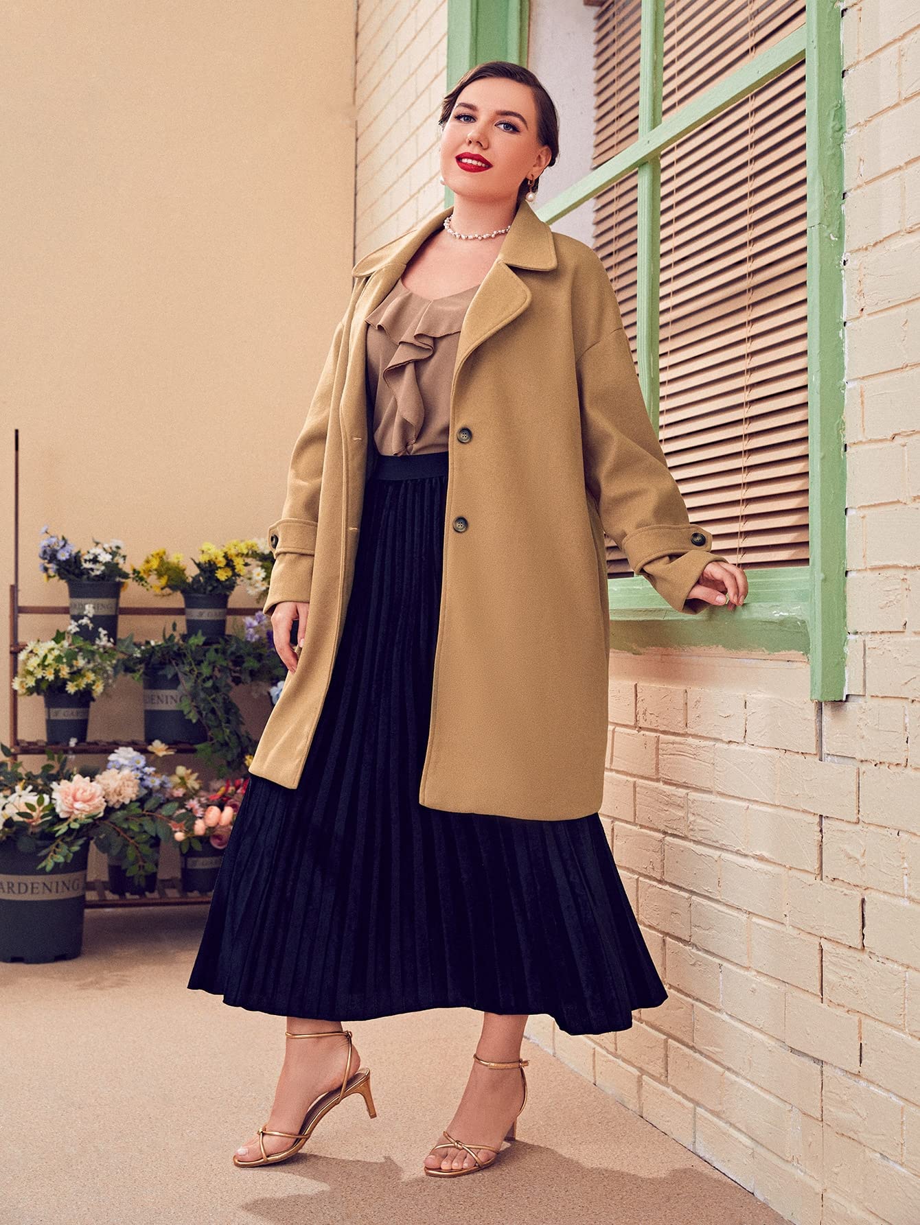Overcoat Dropped Shoulder Single Jacket