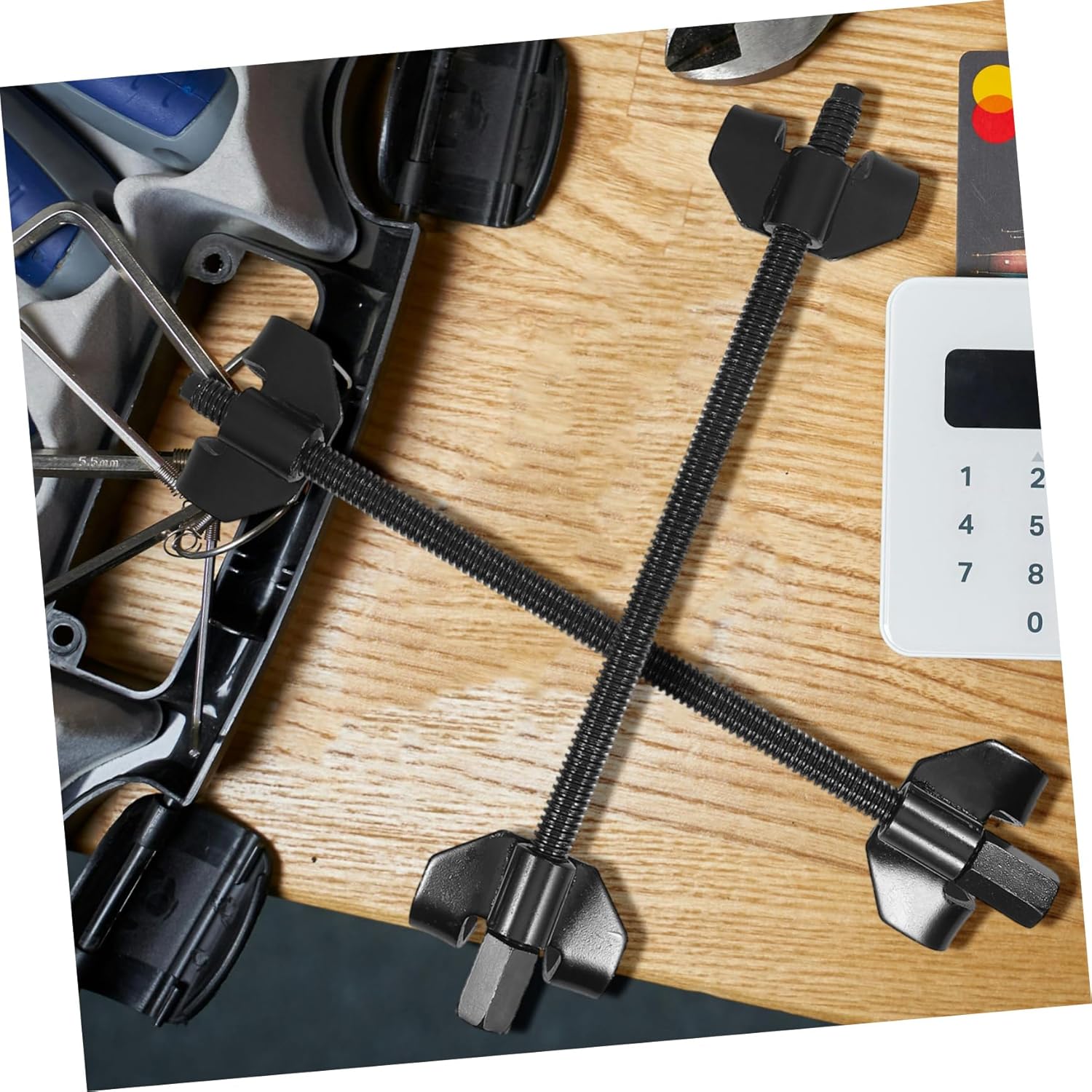 Spring Removal Tool Coil Spring Compressor Strut Spring Compressor Tool Spring Compressor Tool Automotive and Coil Over Spring Compressor Coil Spring Remover Shock for Steel Black