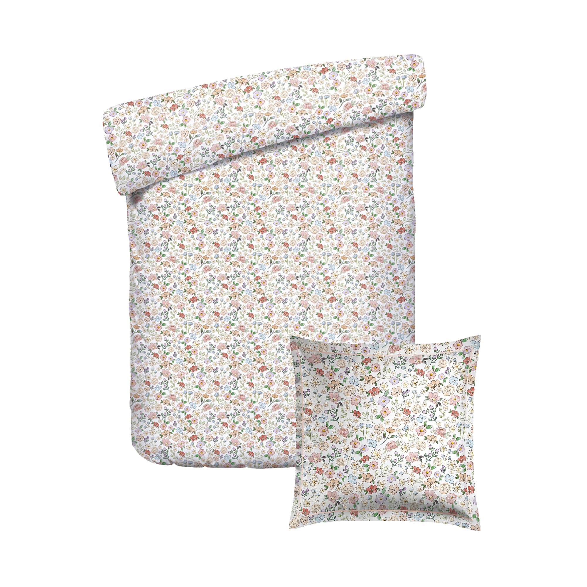 Housse de couette 140x200 cm douce et respirante en pur coton pour literie 1 personne