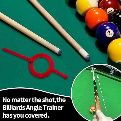 Miniatura 7 de Ayuda de entrenamiento de billar en la piscina, marcador de posición de la pelota con guía de visión ajustable, guía de práctica para apuntar