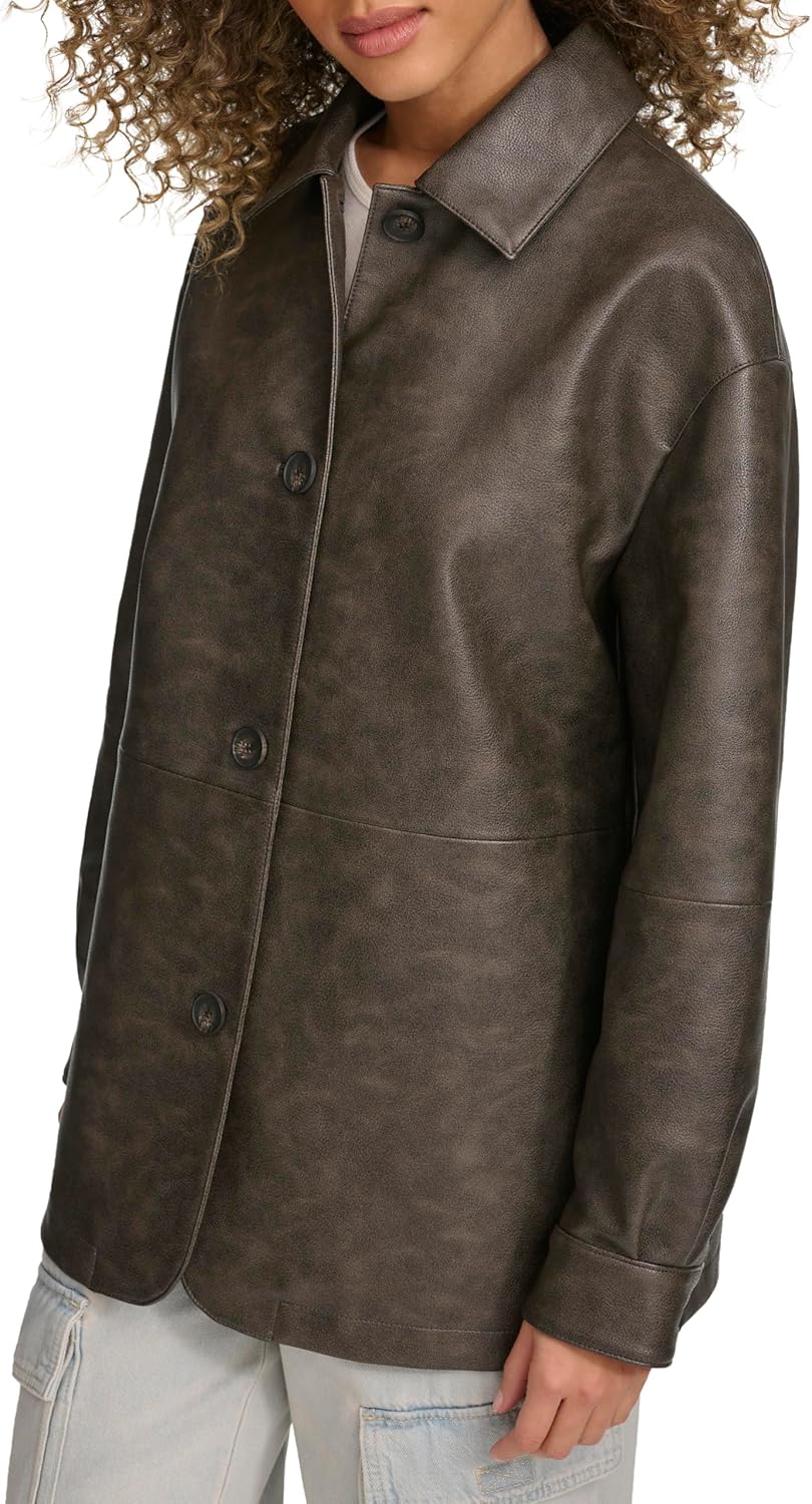 Levi's Womens Levi's Women's Relaxed Fit Faux Leather Blazer - Image 2