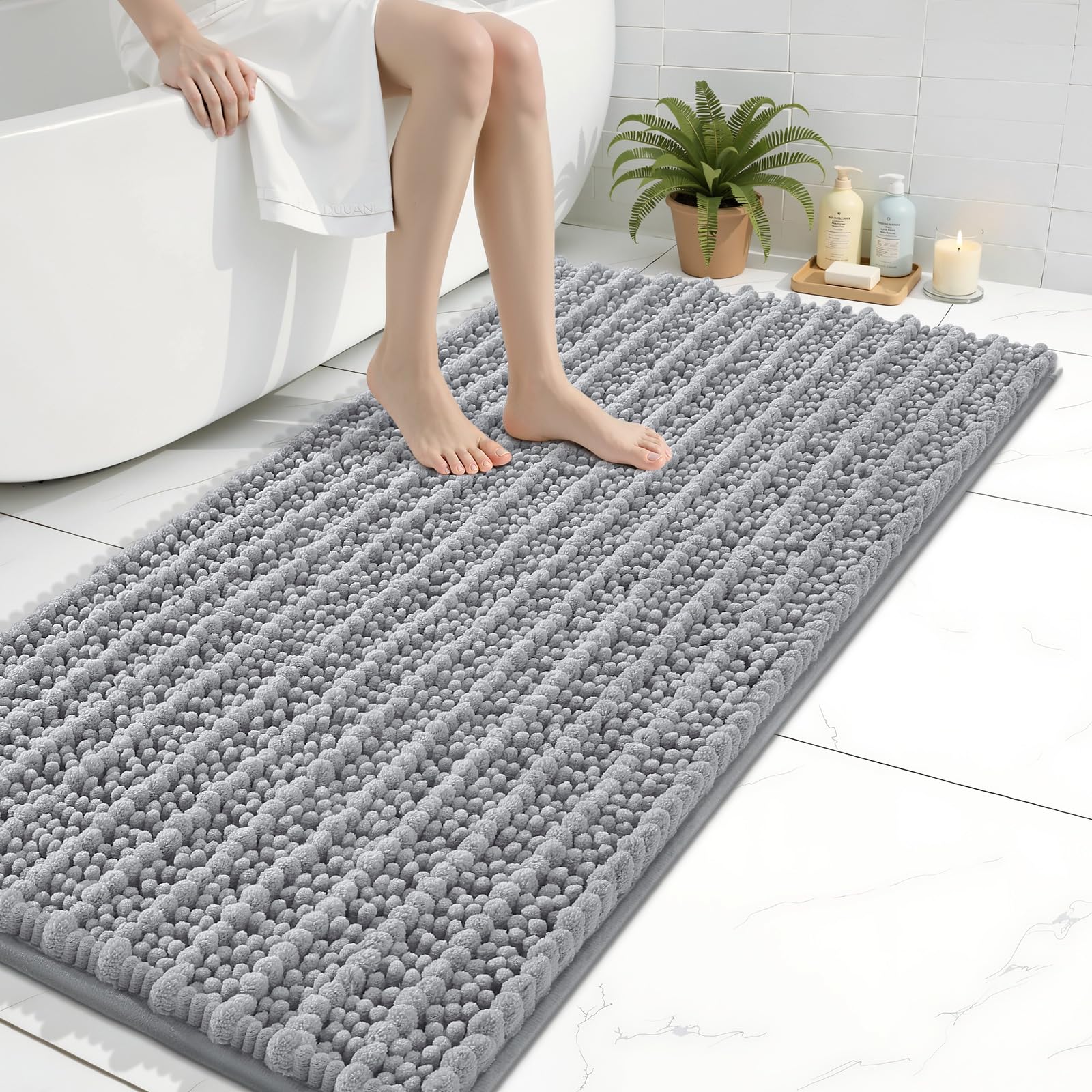 Arotive Bathroom Rugs Mat 40x24, Soft Absorbent Chenille Shaggy Bath Mat