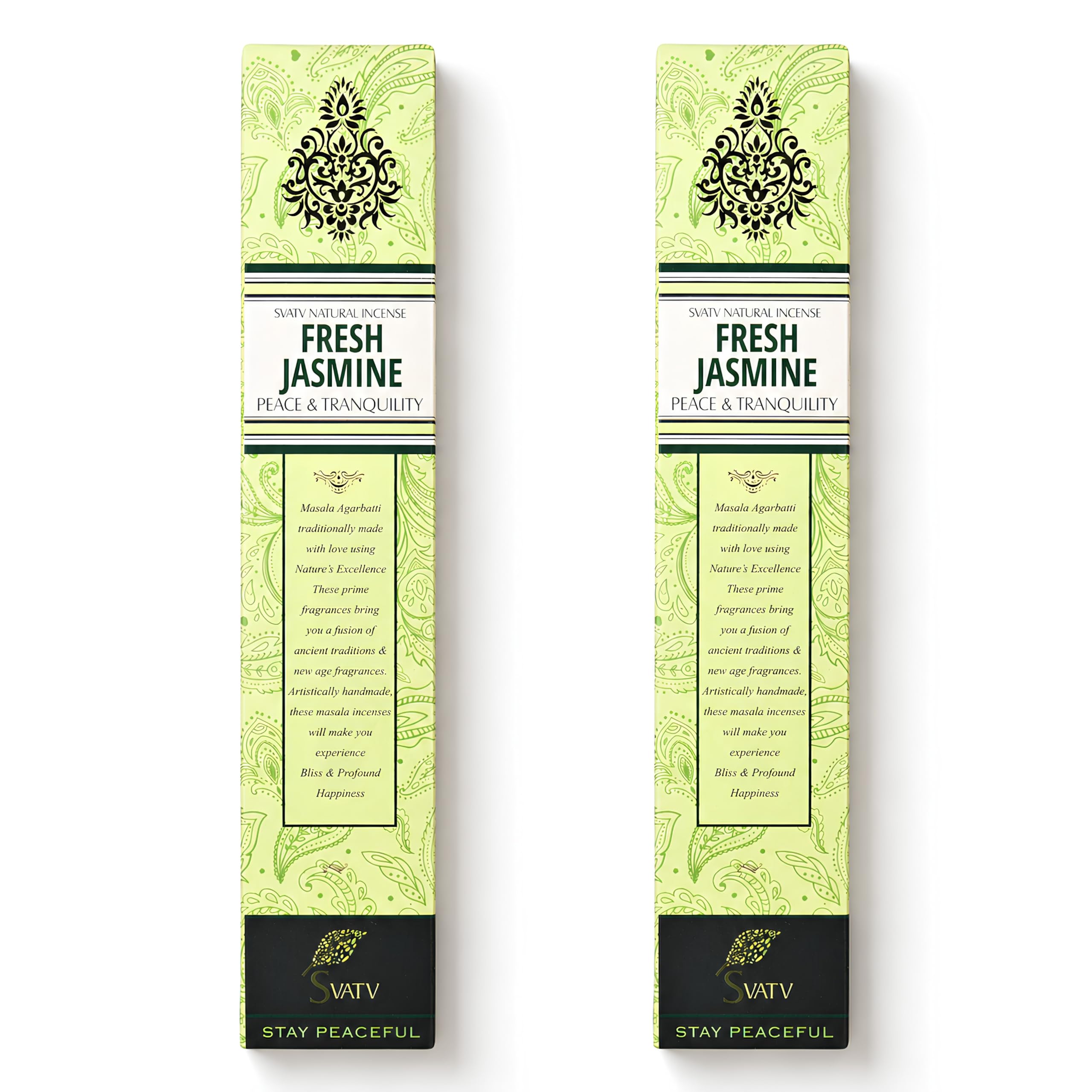 Svatv Natural Ancient Method Jasmine Incense Stick With Pack Of 2 Incense For Meditation, Yoga, Spiritual, Aromatherapy Energy Cleansing & Calm Down The Mind - 15G X 2 Incense | 30G | 1.05Oz