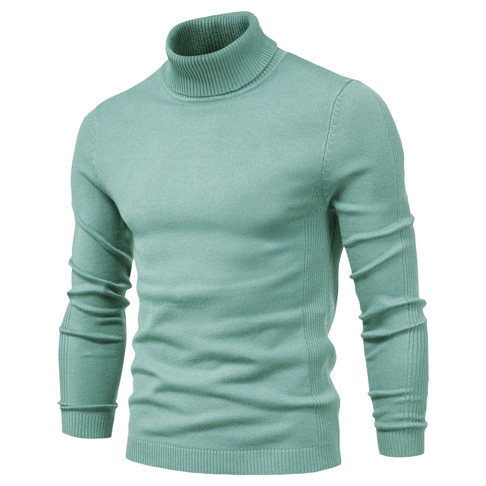 Suéter térmico de cuello alto para hombre, suéter de cuello alto delgado para hombre, 2 piezas, suéter de cuello alto suave y cómodo