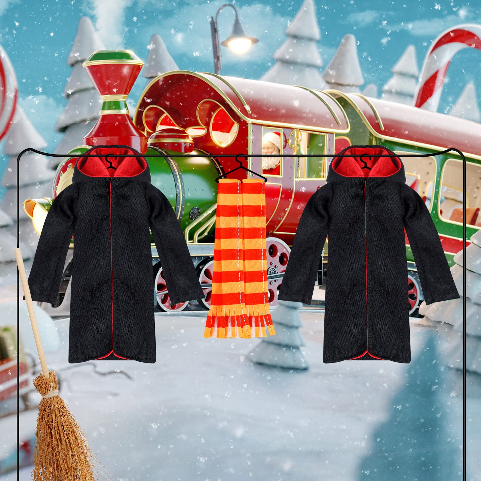 Amazon.com: Hungdao 6 Pcs Christmas Doll Clothes Accessories Wizard Robe  Outfit Scarf and Broom Costume Dress up for Christmas Decoration : Toys &  Games