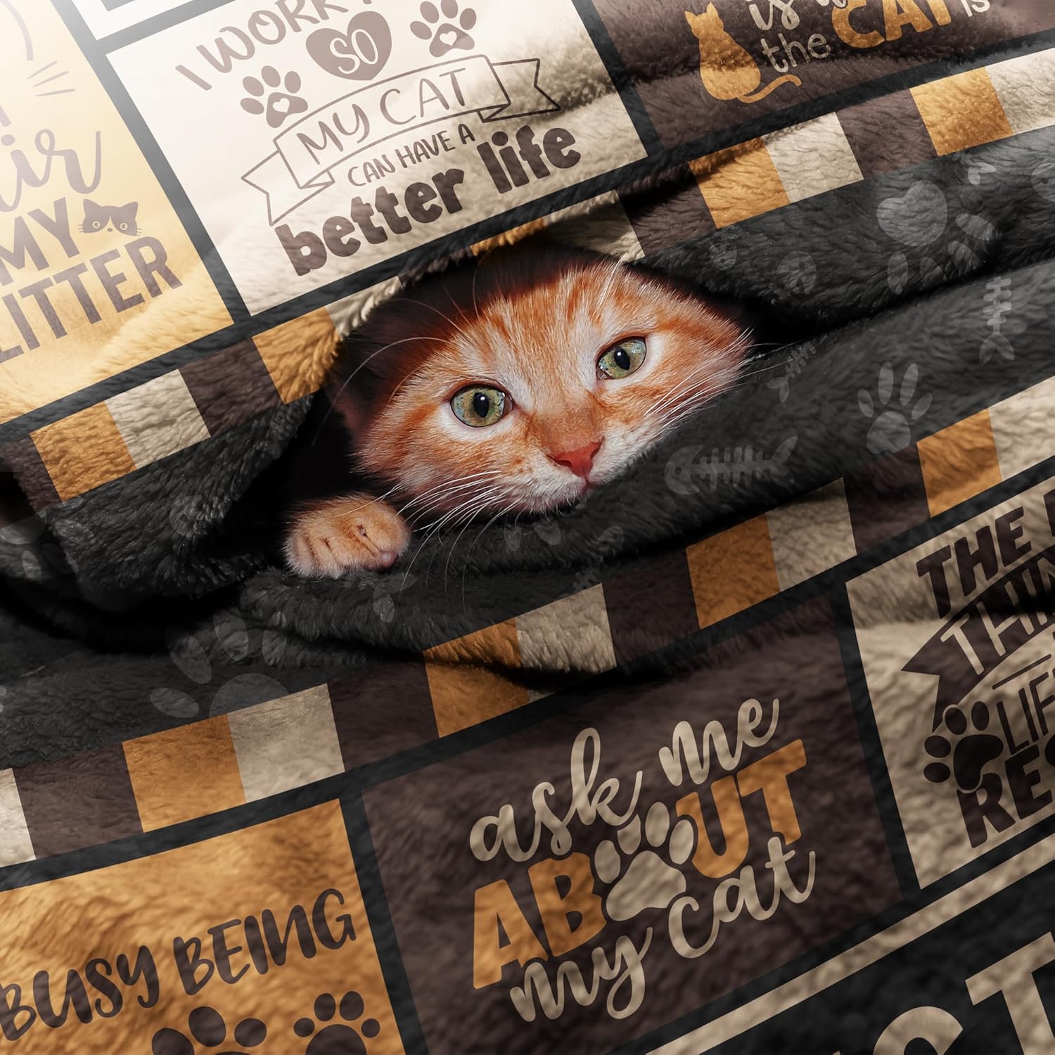 Cat Mom Gifts Blanket 60" x 50" - Cat Lover/Lady/Owner Gifts for Women/Girl - Cats Themed Presents - Image 3