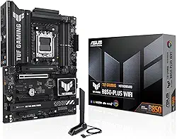 ASUS Placa-mãe TUF Gaming B850-PLUS WiFi AMD AM5 B850 ATX, 14+2+1 estágios 80A, AI Ready, DDR5, PCIe 5.0, 3X M.2, Wi-Fi 7, 2.5Gb LAN, DisplayPort, HDMI™, USB 10Gbps e 20Gbps Type-C®, BIOS Flashback™
