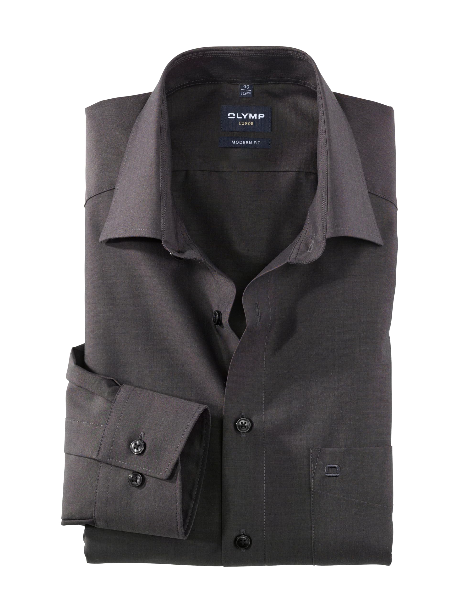 Herren Hemd "Modern Fit" Langarm Anthrazit Gr.41