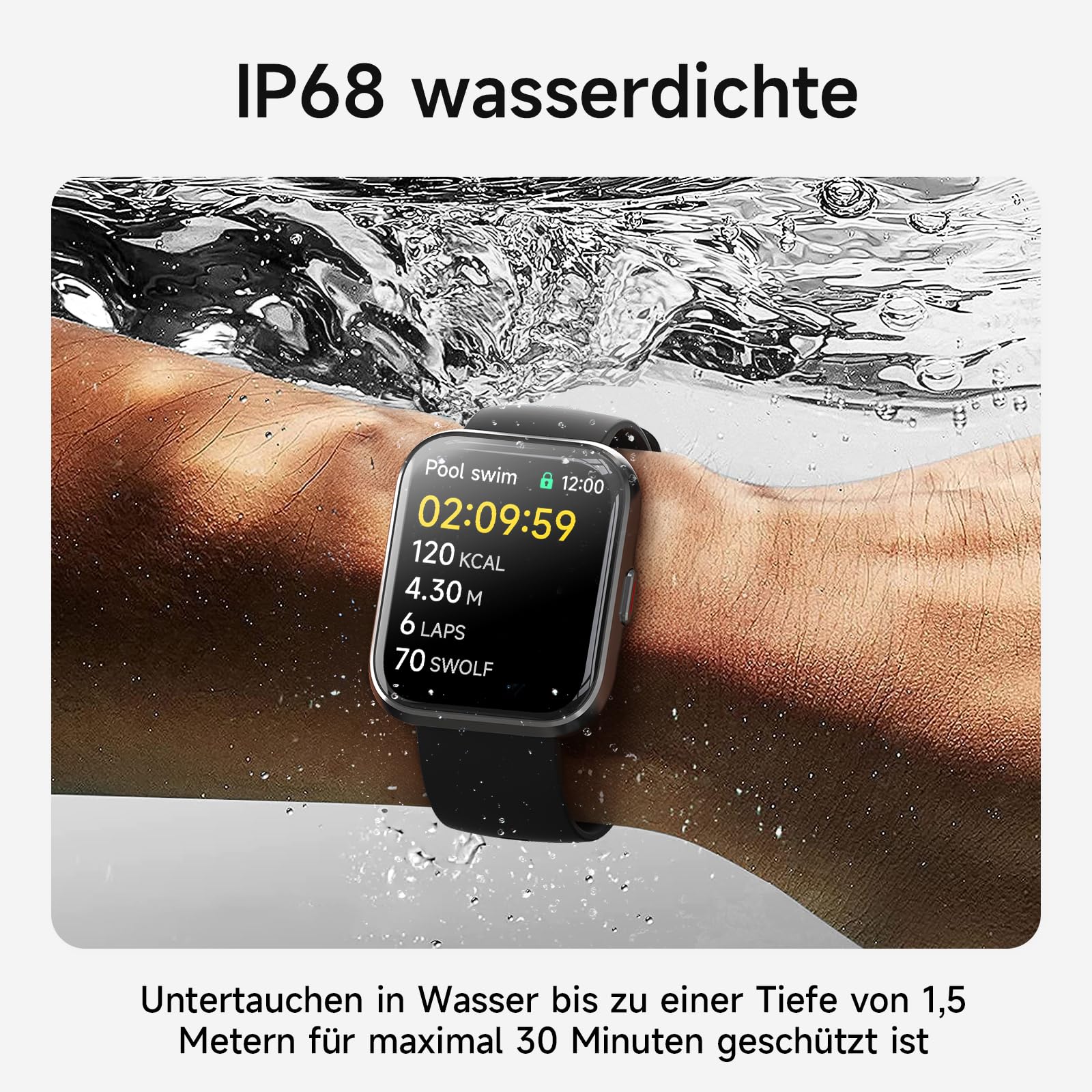 Woneligo Smartwatch Herren Damen, Smart Watch mit Telefonfunktion Alexa, Fitnessuhr mit Herzfrequenz Schlaf SpO2 Schrittzähler 110 Sportmodi IP68 wasserdichte, Sportuhr für iOS Android