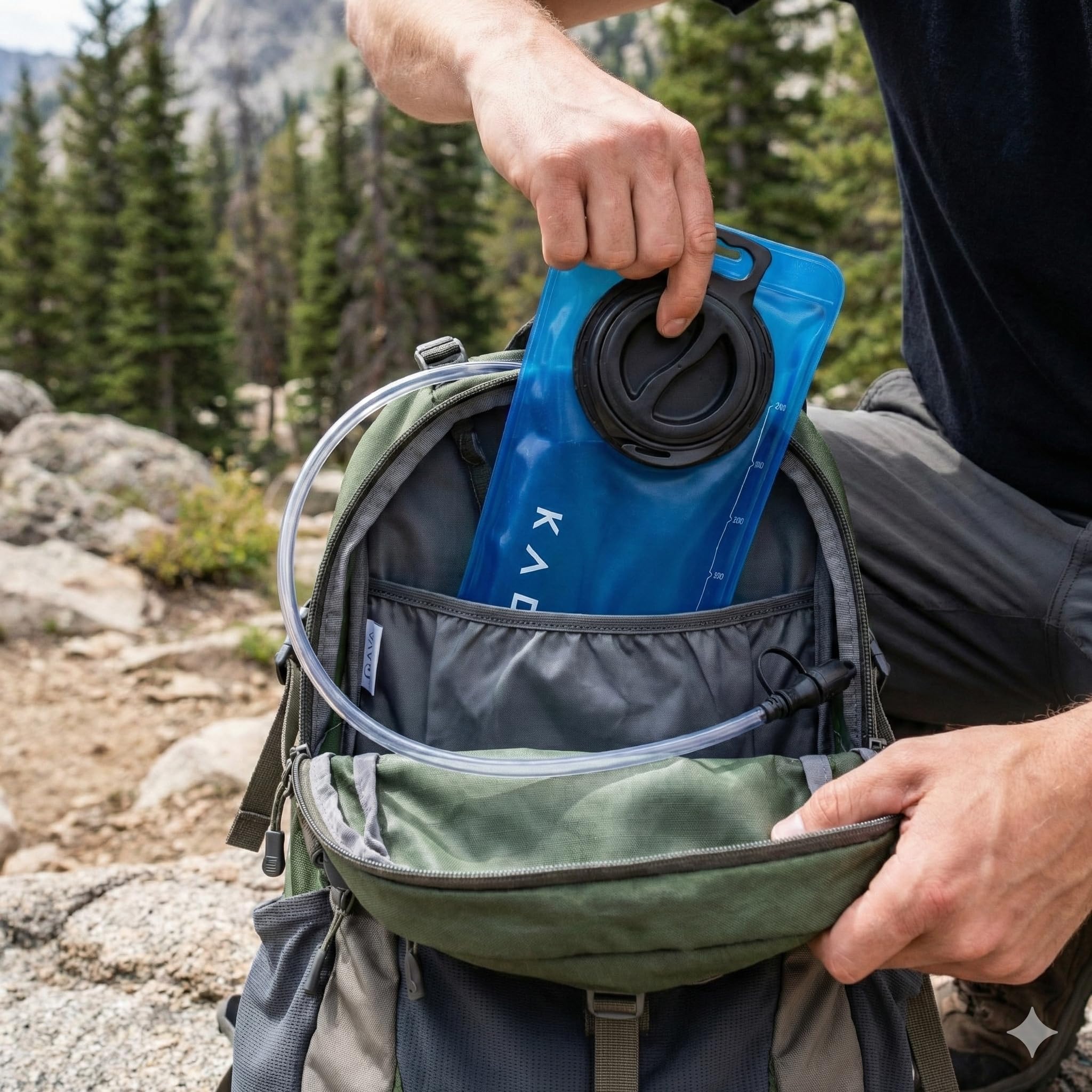KADVA Bolla per Bere – a Prova di perdite e Facile da Pulire – Termoplastica Senza BPA con Sistema ClickFit – 2 Litri Blu – per Escursioni, Corsa e Ciclismo