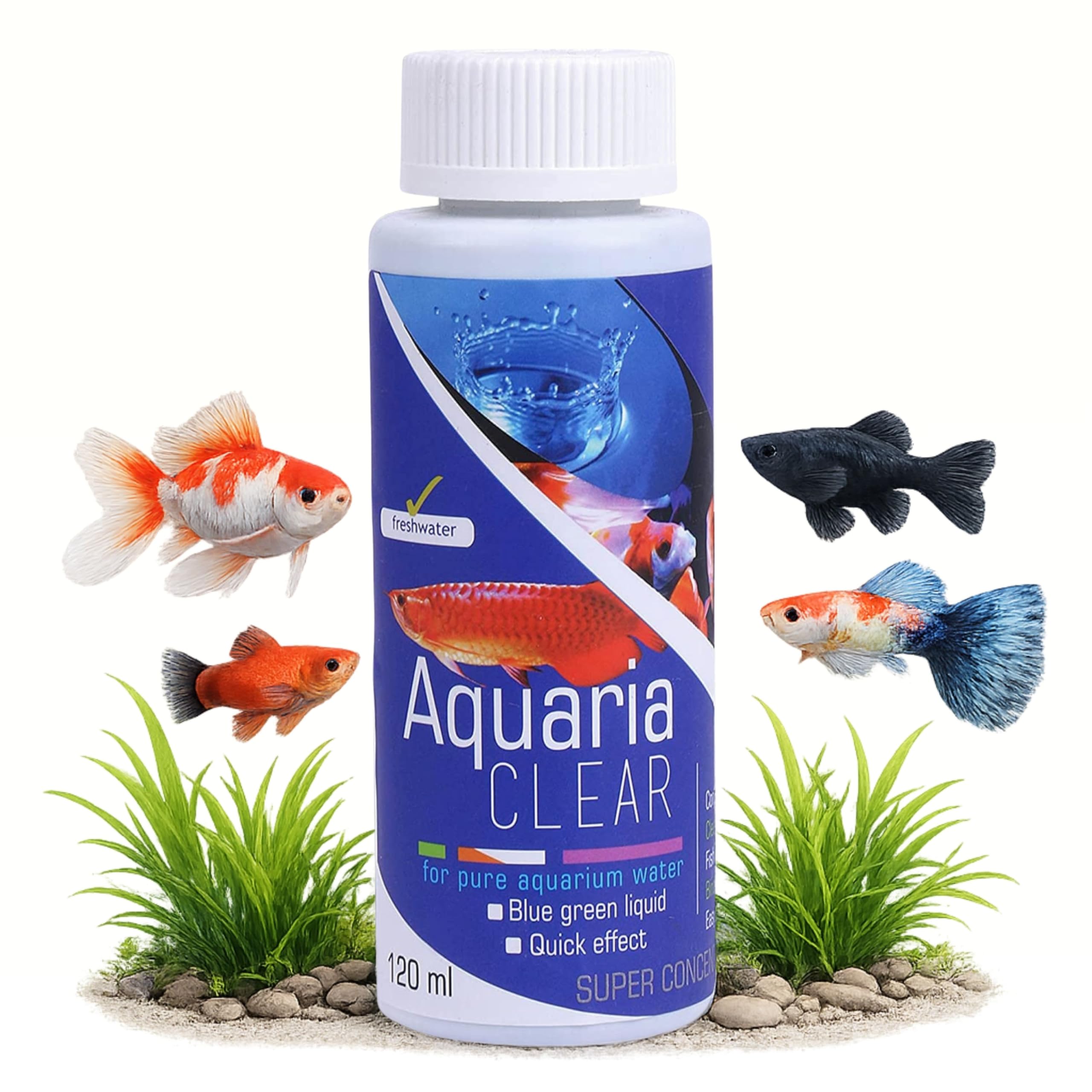 Foodie Puppies Aquatic Remedies Aquaria Clear - 120ml | Suitable for Fresh Water | Cloudy Water Remover for Crystal Clear Aquarium Water with Free Key Ring-image-42