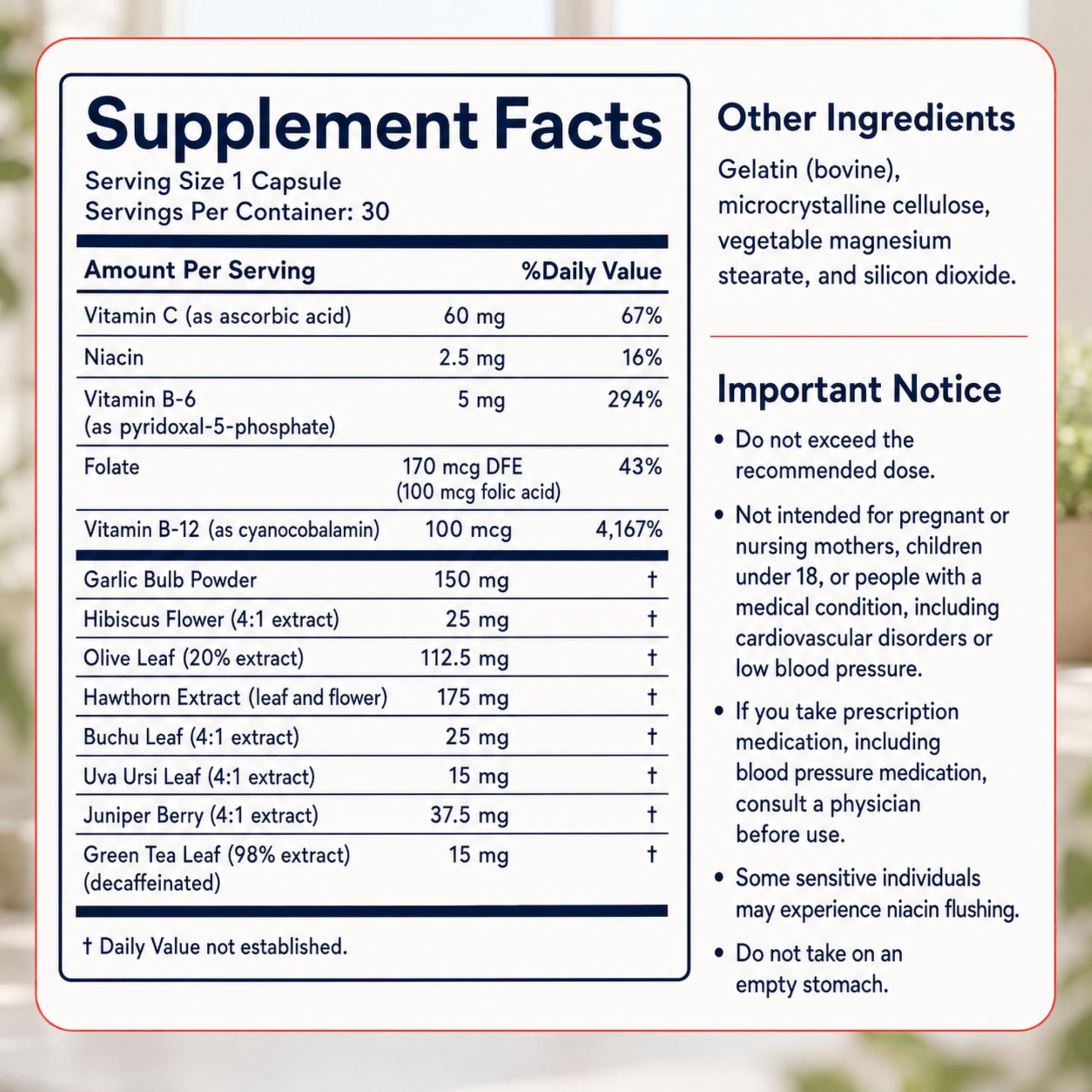Youth & Tonic Healthy Blood Pressure Supplements, Herbal Water Pills 30 Ct — Amazon image 9