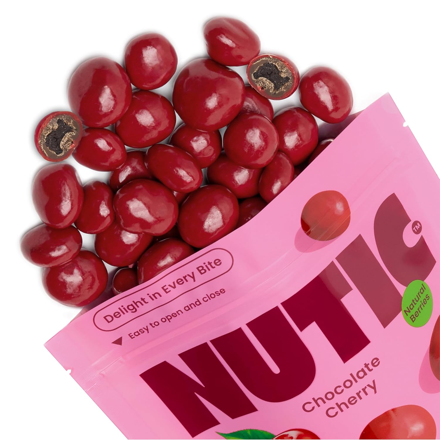 Nutic Chocolate Covered Cherries - 1LB, Tart Dried Fruit Coated in White and Milk Chocolate - Chocolate Dried Red Cherry Cordials - Birthday or Christmas Gifts - (Pack of 1)