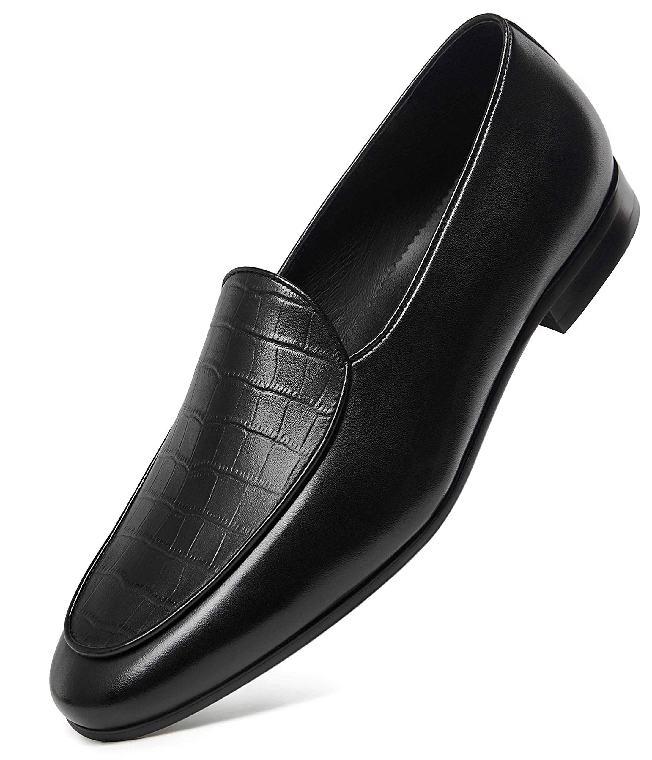 GIFENNSE Men's Dress Shoes Slip-On Loafers Leather Formal Shoes