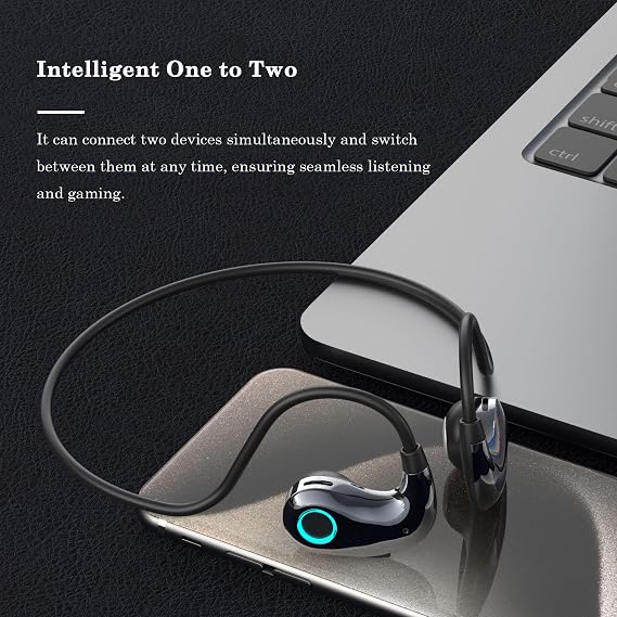 OWS Wireless Air Conduction Sports Earphone Call Noise Reduction Open Ear Headphone Headset Low Bass Earbud (White)