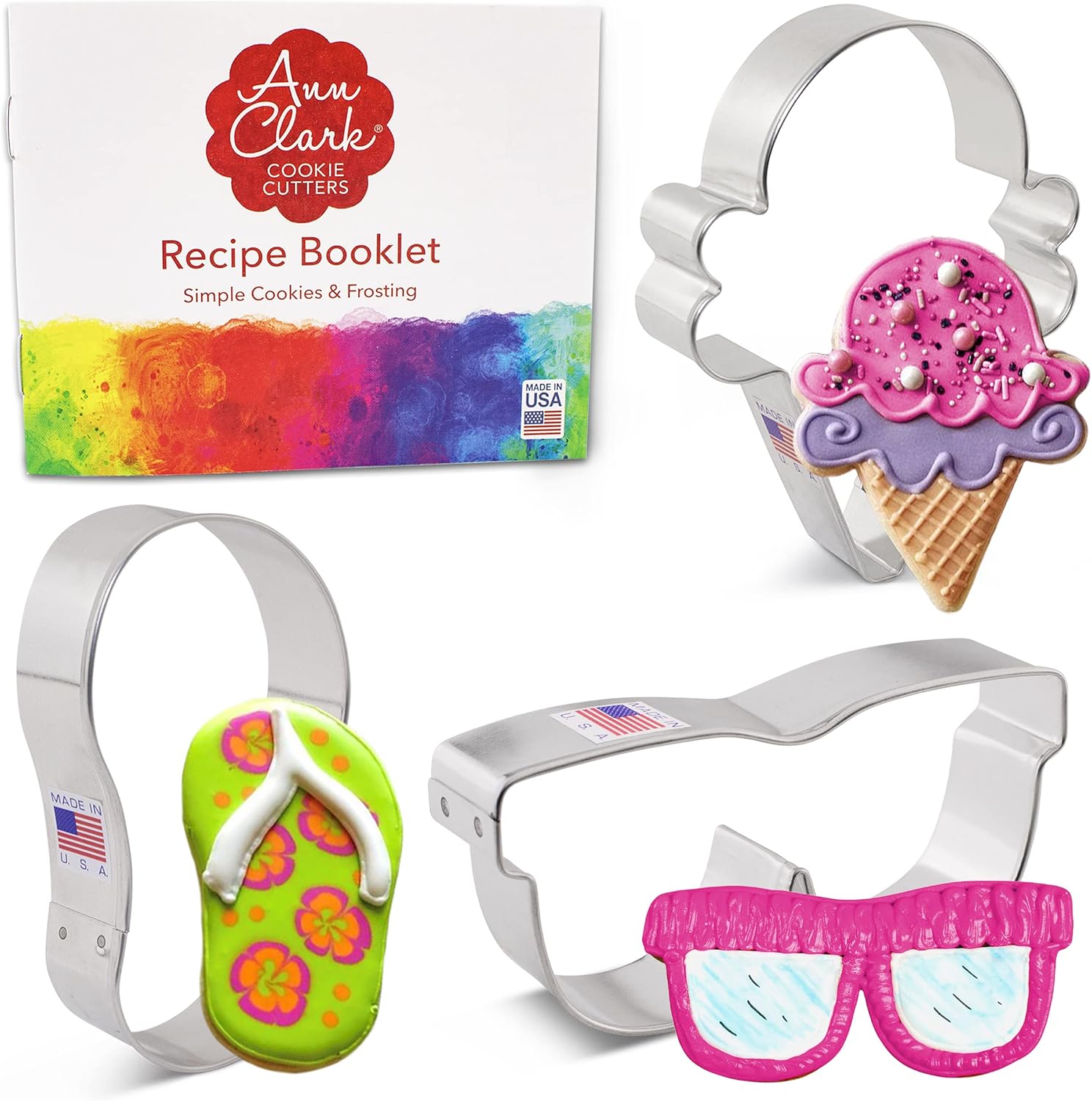 Summer Fun Cookie Cutters 3Pc. Set Made in the USA by Ann