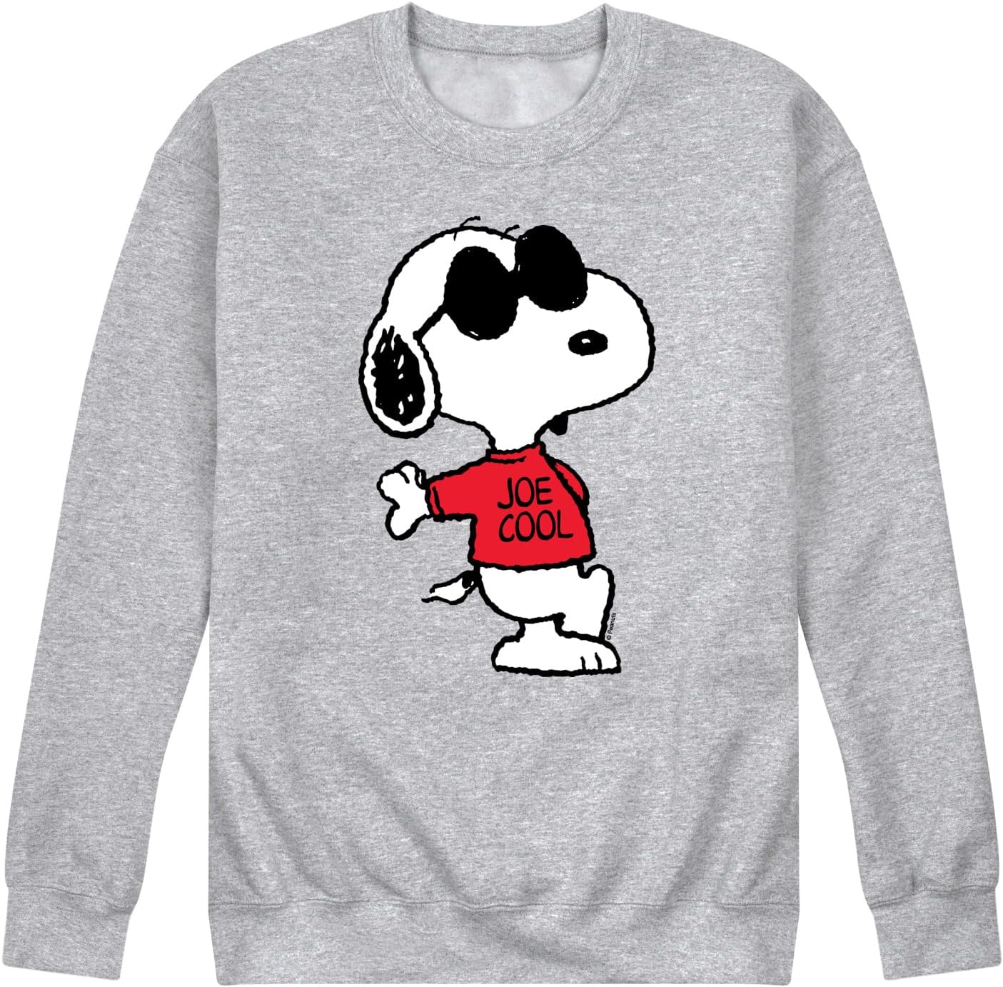 HYBRID APPAREL - Peanuts - 70's Retro Snoopy Men's Long Sleeve Fleece Crewneck Sweatshirt