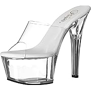 Pleaser Women's Aspire-601/c/m Platform Sandal, Clear, 5 M US, Opens in a new tab