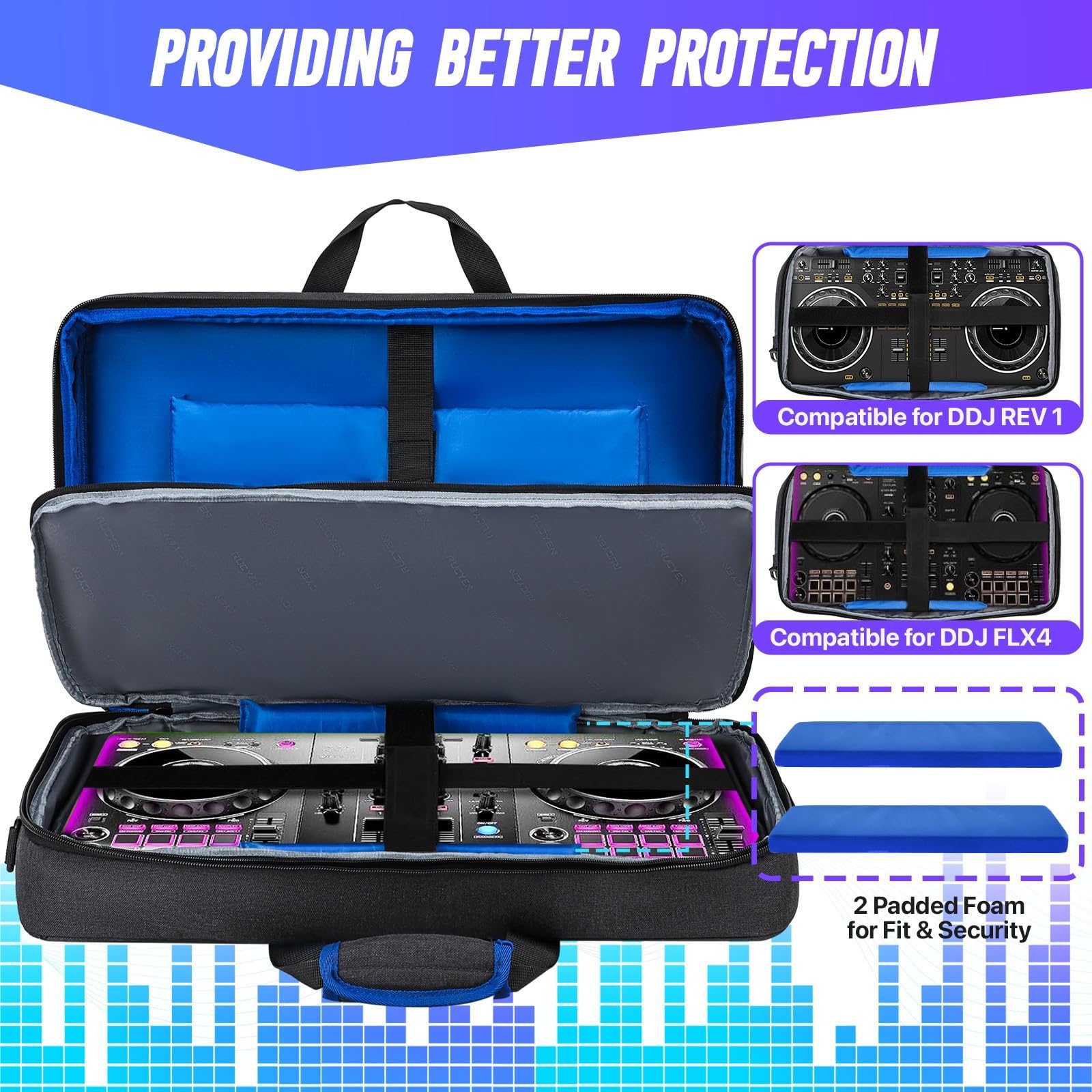 Borsa multifunzione per strumenti musicali DJ per computer portatili da 15,6 pollici, in tessuto Oxford, grigio 312045 cm, per DDJ-FLX4 DDJ 400 DDJ REV1 (grigio)