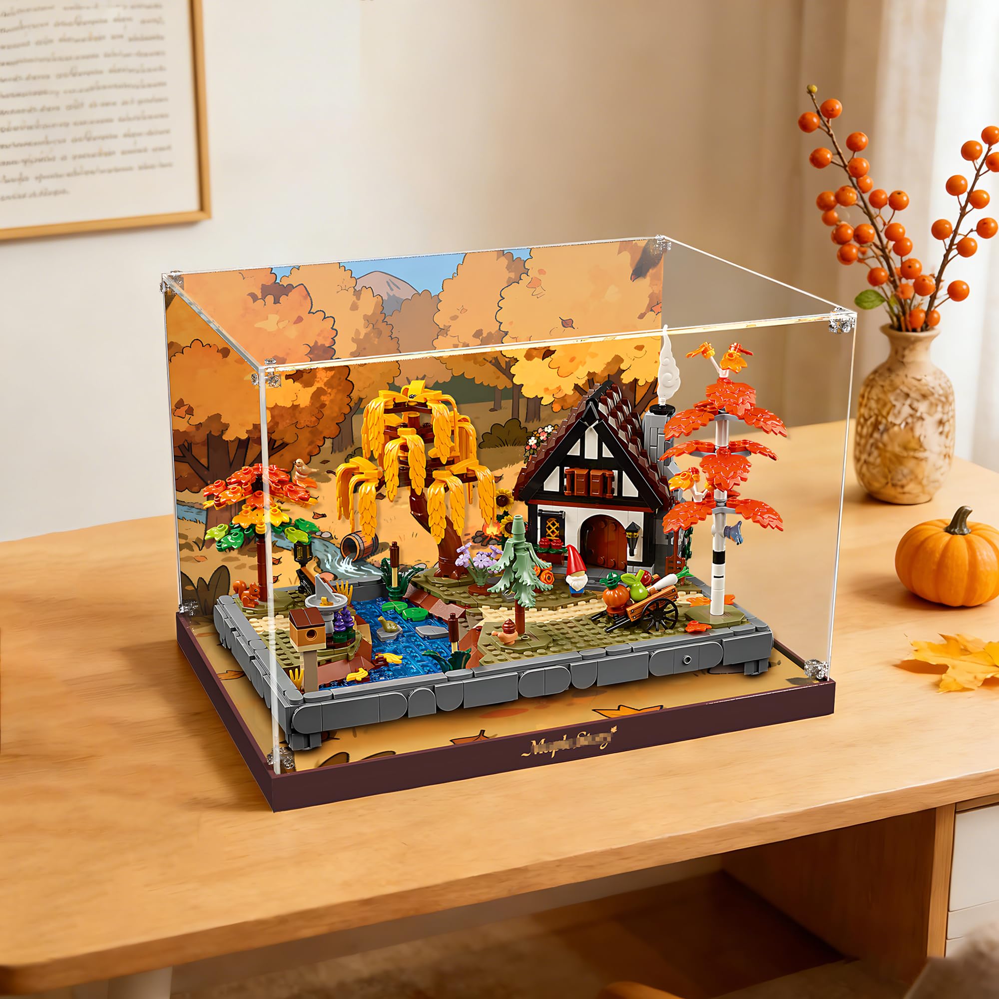 Transparente Acryl-Vitrine für Lego 11372 Herbstgarten-Häuschen, schützende, staubdichte Ausstellungsbox, Aufbewahrungsbox, ohne Modell.