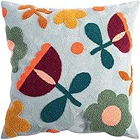 Vista 7 de MOCOFO Funda de almohada de lona bordada con flores, bordado de primavera, artesanía, moderna, simple, funda de almohada para sofá, dormitorio
