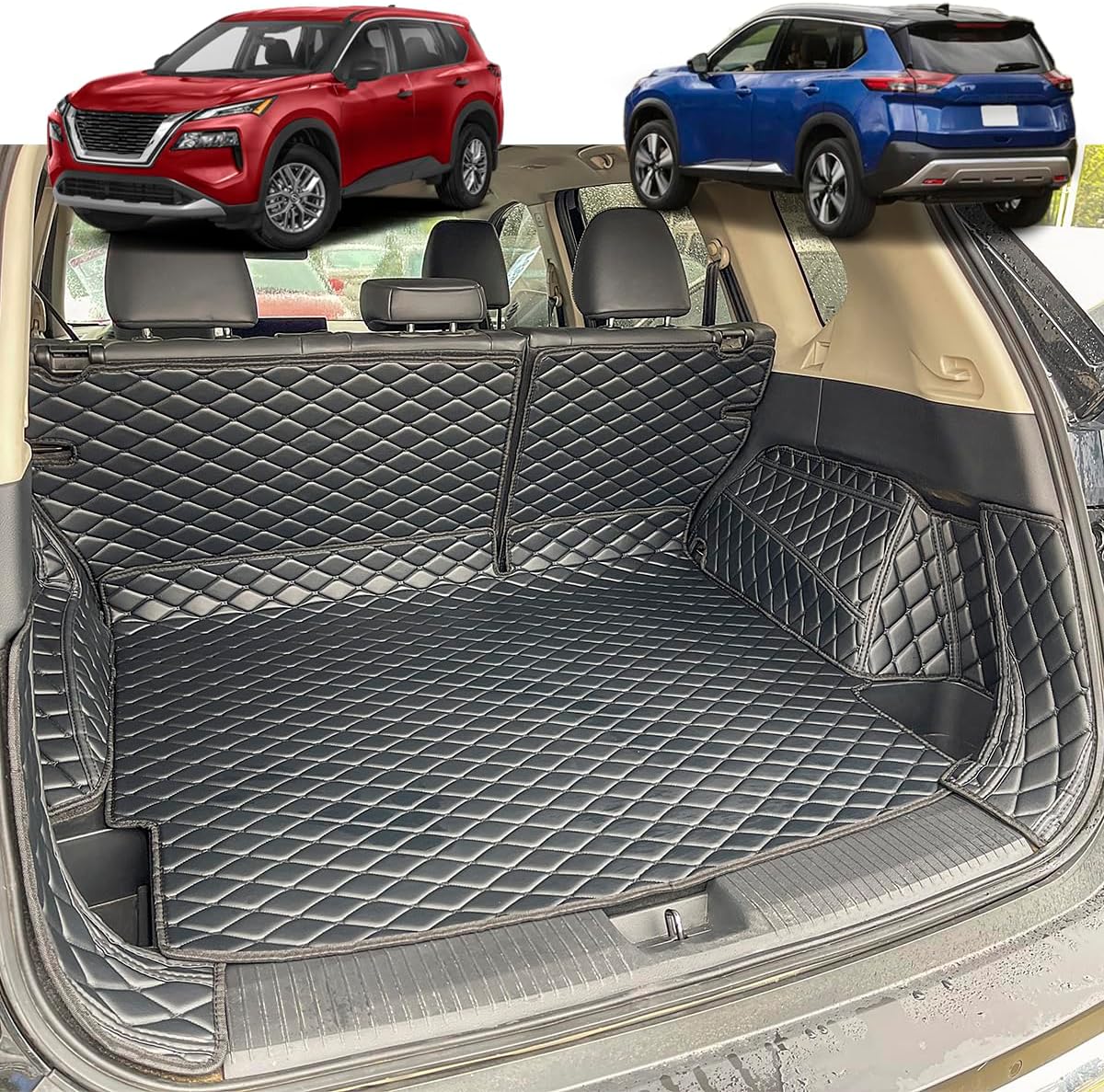 Cargo Mat Compatible with 2021-2026 Nissan Rogue Trunk Mat and Rear Backrest Mat Cargo Liners (not fit Rogue Sport)