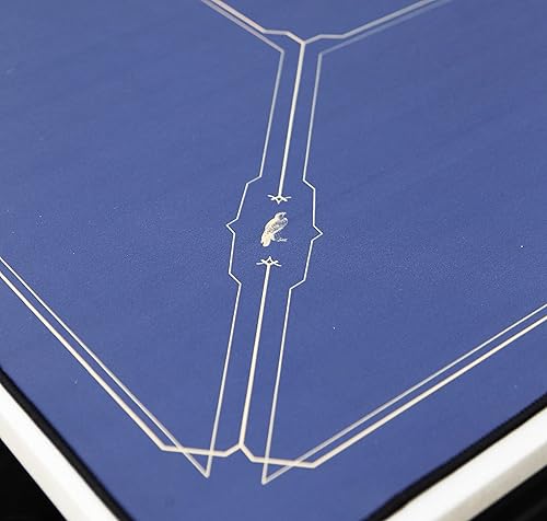 Miniatura 7 de Glaspey & Sons Texas Hold'em - Alfombrilla de póquer de 70 x 35 pulgadas, mesa de póquer portátil con superficie lisa de alta gama y costuras (azul