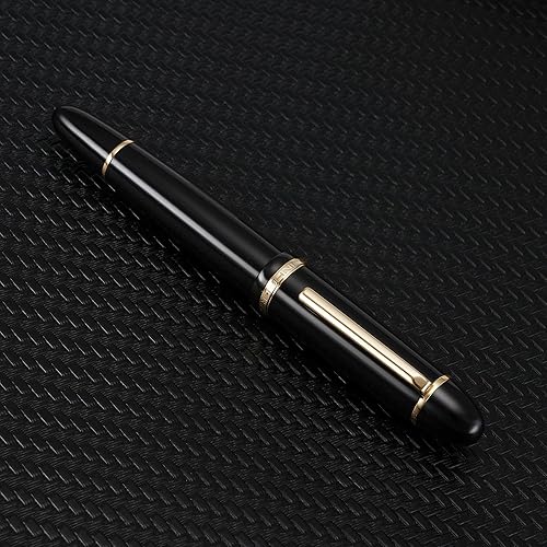 Miniatura 8 de Jinhao X159 - Pluma estilográfica de punta extrafina, color negro con clip dorado, acrílico de gran tamaño