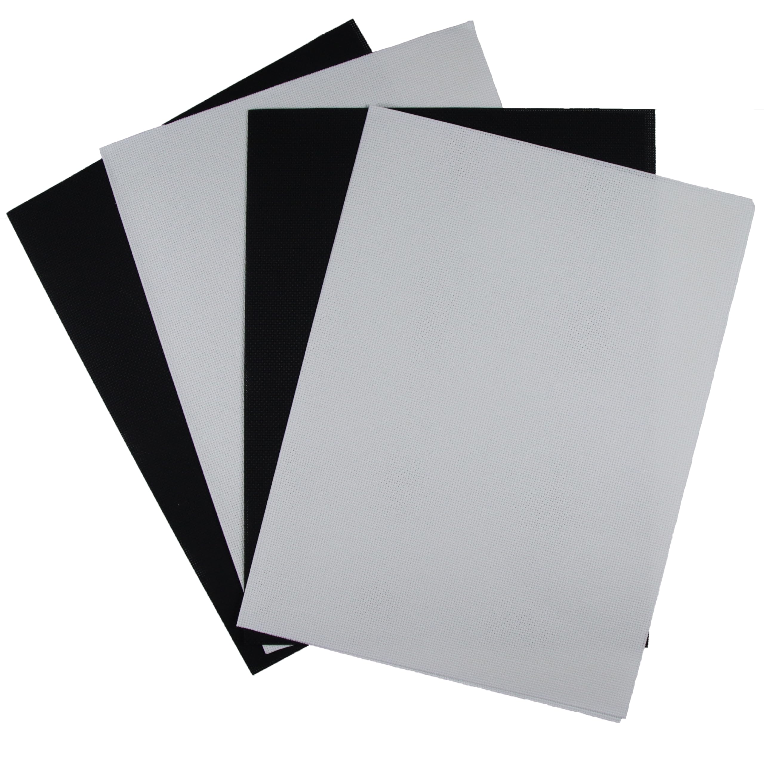 KCS 4/6 pc of 12" x 18"(30cmx45cm) 18CT Counted Cotton Aida Cloth Cross Stitch Fabric (4 pc, White+Black) โ image 1