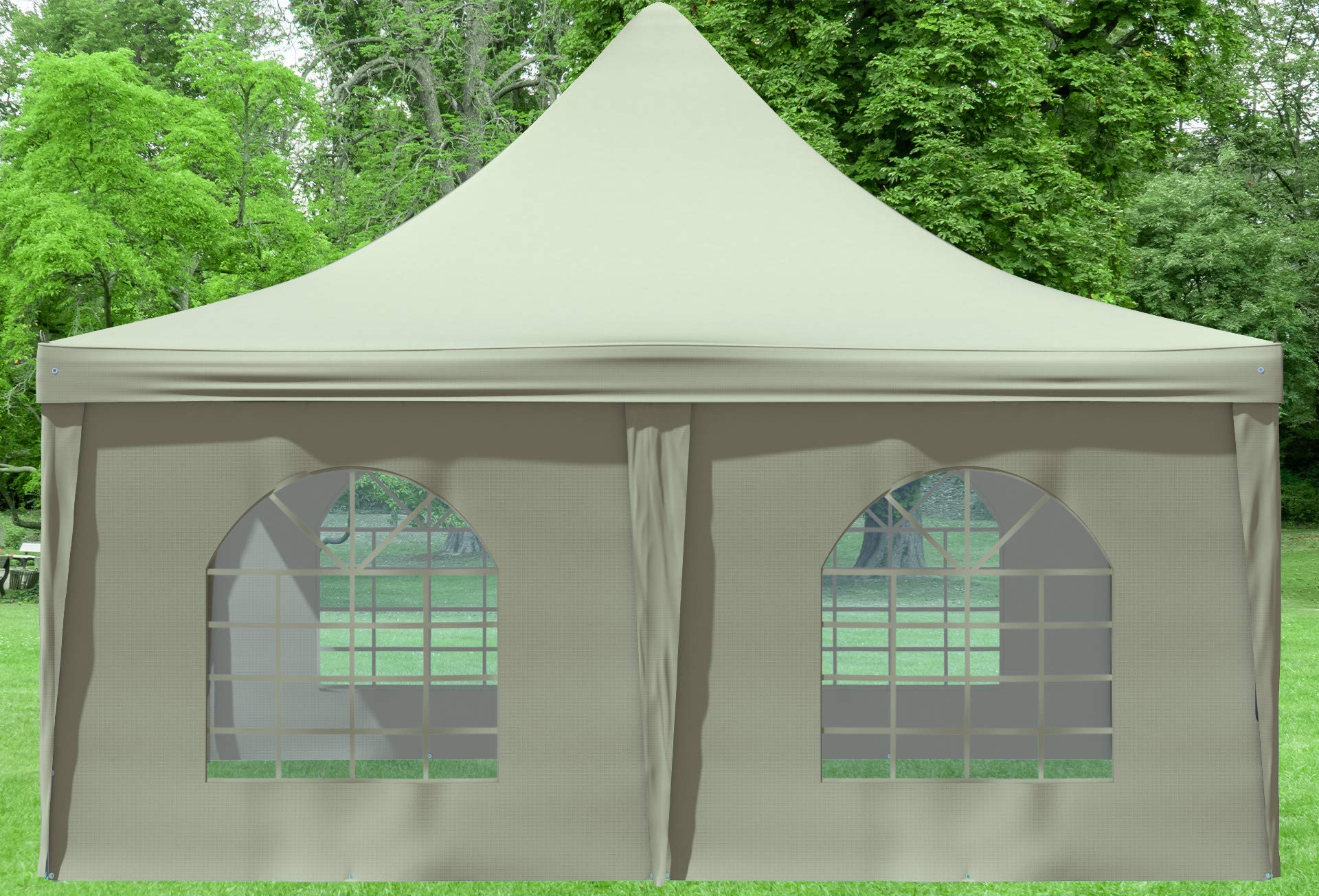 stabile zelte 5x5 Stabilezelte Garden Gazebo 5 x 5 m with Side Panels Arabica Pagoda Tent PVC Beige Garden Schraubenfarbe:Aureate Glow Philipp Plein Handschuhe Aus sh-rc903