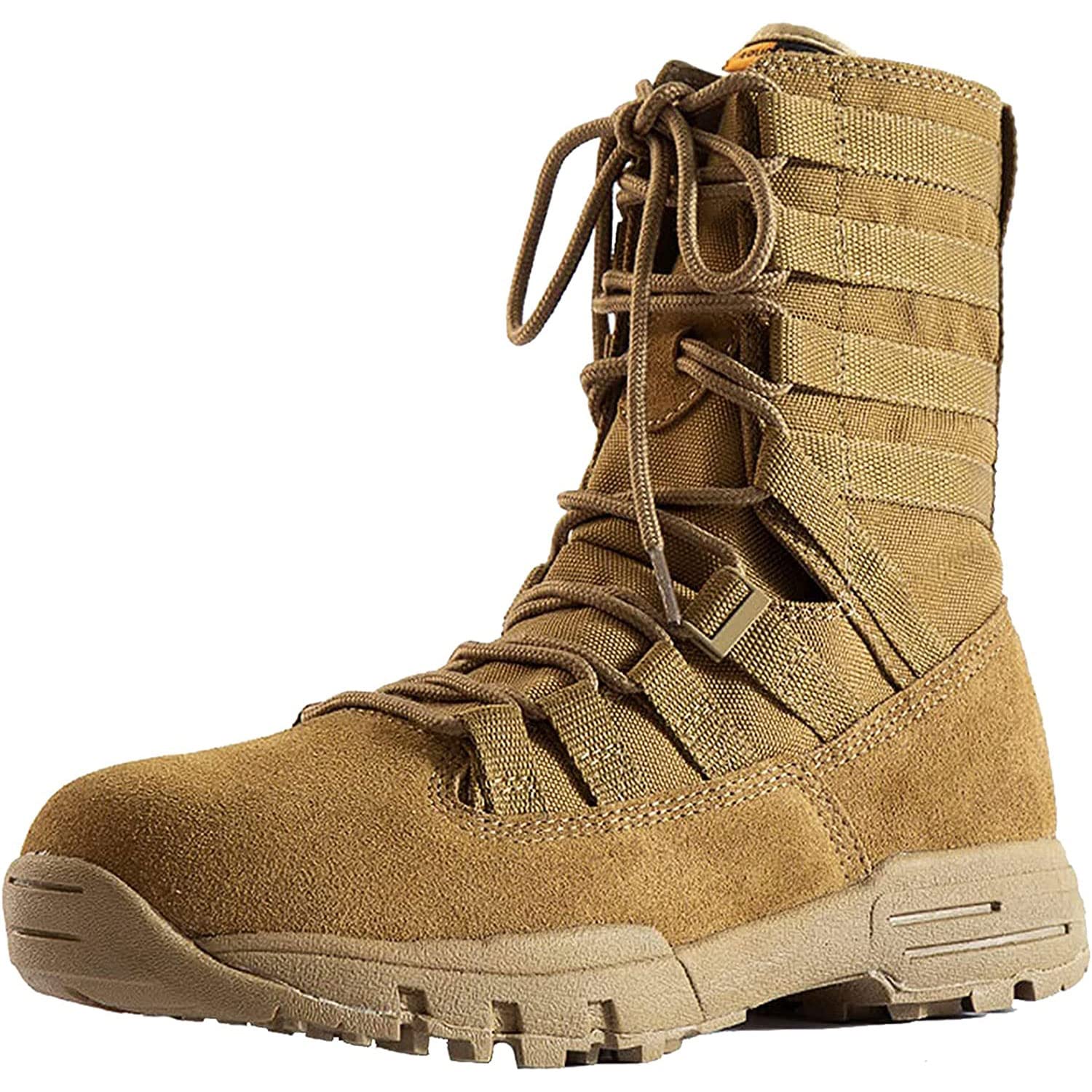 VendicsVendics Men's Military Tactical Boots High-Cut Waterproof Hunting Boots Outdoor Desert Breathable Army Combat Boots Non-slip Hiking Shoes - Lace Up,Brown-45(UK11)