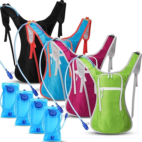 Chunful Mochila de hidratación con vejiga de agua de 2 litros, mochila de hidratación ligera al aire libre para hombres y mujeres, correr, ciclismo,