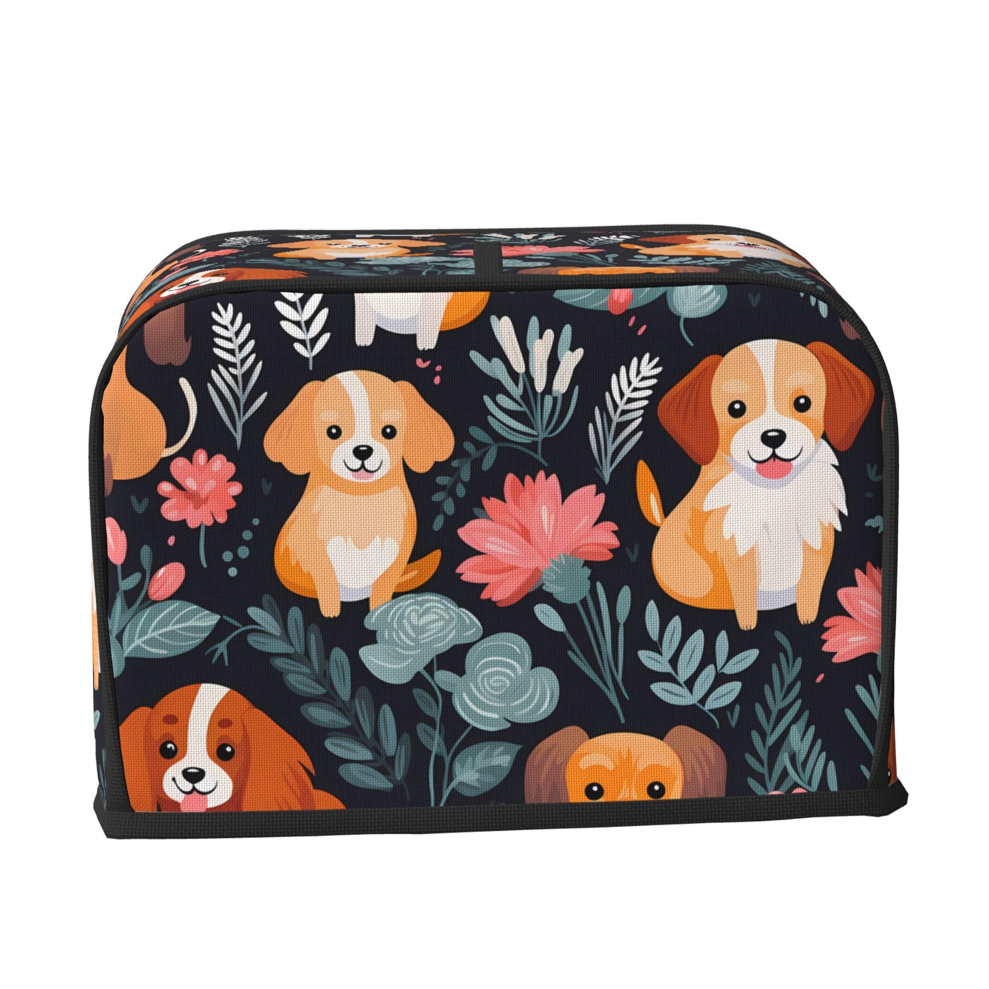 AYCZN 2 Slice Toaster Cover Dog Flower Bread Dust Cover Cute Small Appliance Toaster Covers with Pockets Fingerprint Protection Kitchen Decor