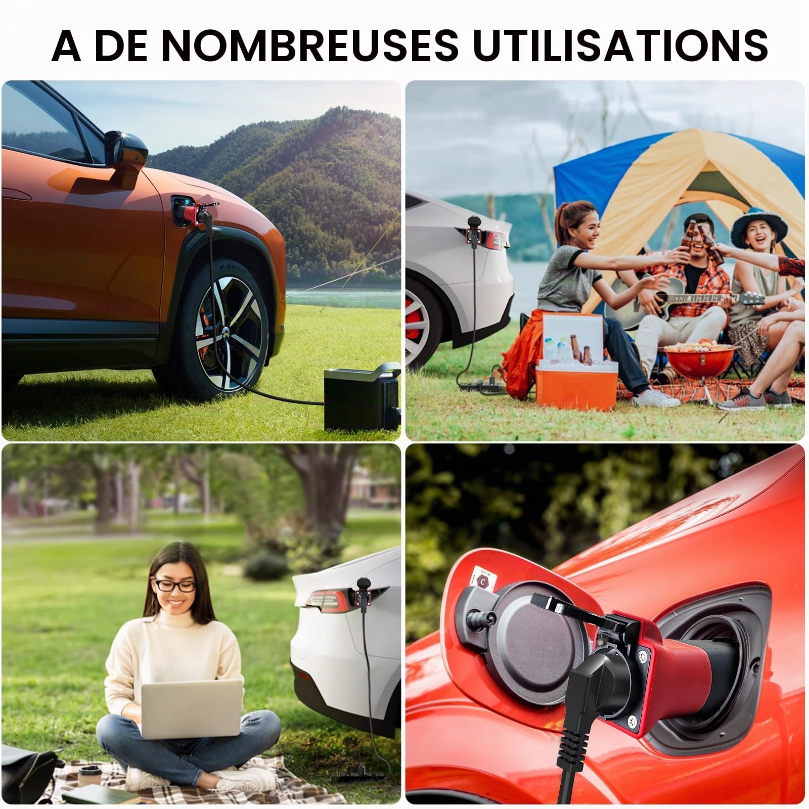 Adaptateur MG4 V2L Type2 vers adaptateur Schuko 16a 3,5kw 230V, compatible avec les modèles MG4, MG5, MG ZS et MG MARVEL R, pour l'alimentation en camping, en voyage et en conduite autonome
