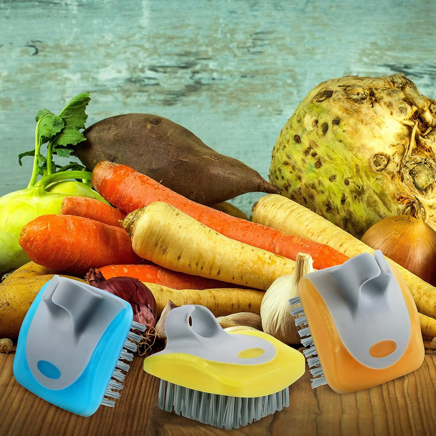 Tatuo 3 Pcs Vegetable Brush Potato Scrubber Vegetable Scrubber for Food