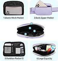 Vista 56 de Riñonera cruzada para mujeres y hombres, bolsa para cinturón para senderismo con correa ajustable, riñonera para correr, entrenamiento, deportes