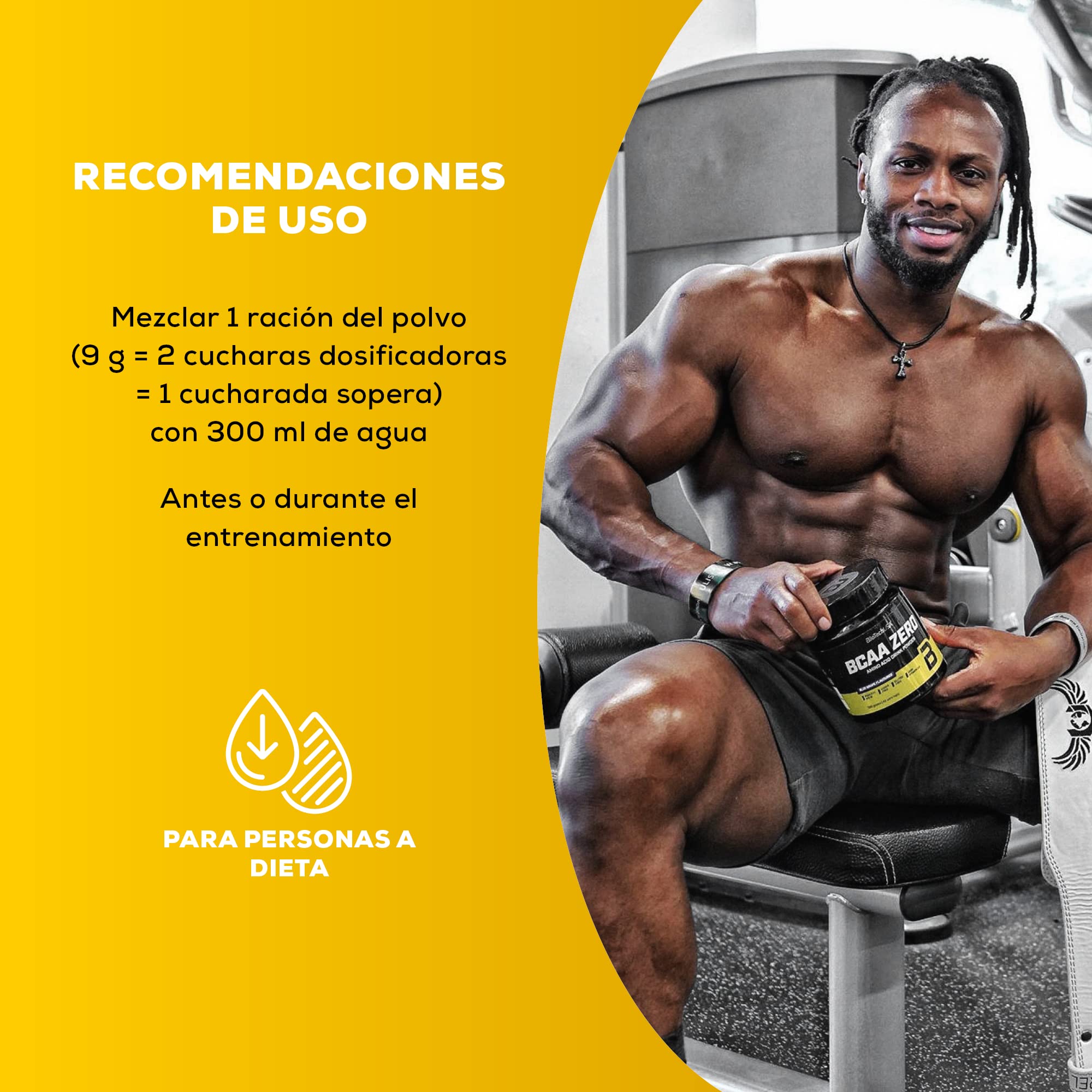 BioTechUSA BCAA Zero | Aminoácidos BCAA en proporción 2:1:1 | Con L-glutamina | Sin azúcar | Fórmula de aminoácidos en polvo para preparar bebidas | 700 g, Té helado con melocotón