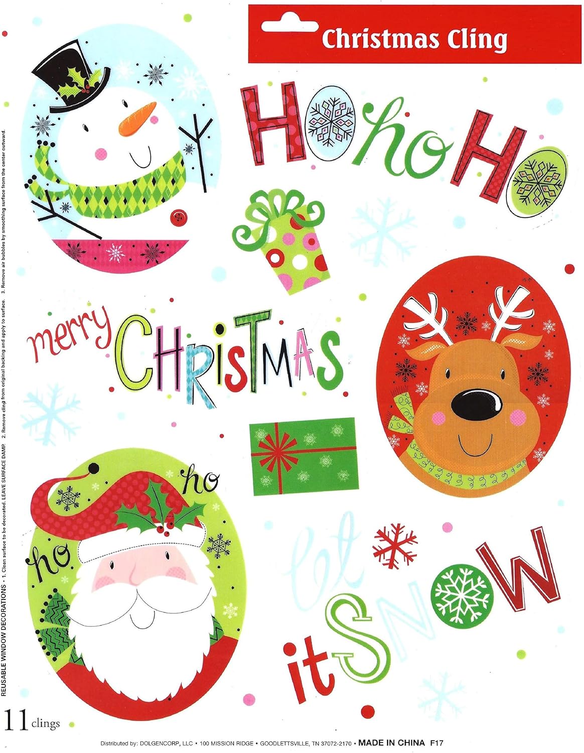 Merry Christmas Window Clings Home & Kitchen