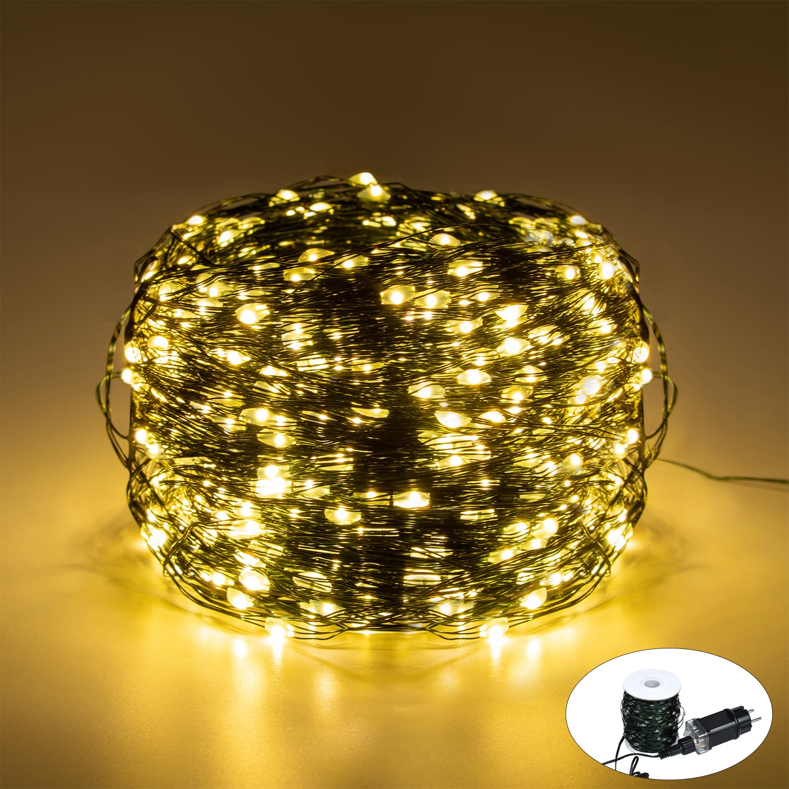 NAIZY łańcuch świetlny LED z drutu miedzianego 120m 1200 diod LED z 8 trybami świecenia, wtyczka, łańcuch świetlny IP44 wodoodporny, świąteczne świetlne girlandy do użytku wewnątrz i na zewnątrz do